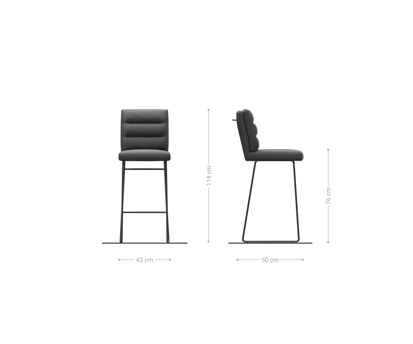 Barstuhl Pela-Flex Webstoff Soft Beige Kufengestell Metall Schwarz 5