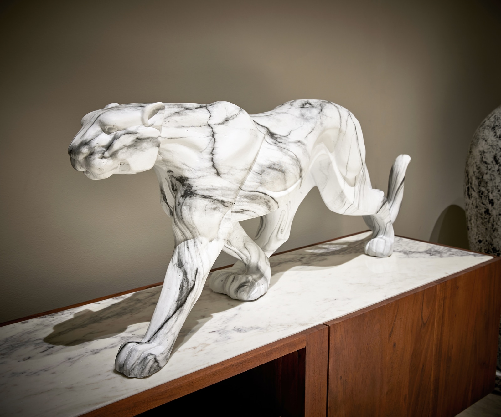 Deko Objekt Leopard Marmor 95cm Deko Objekt Leopard Marmor 95cm