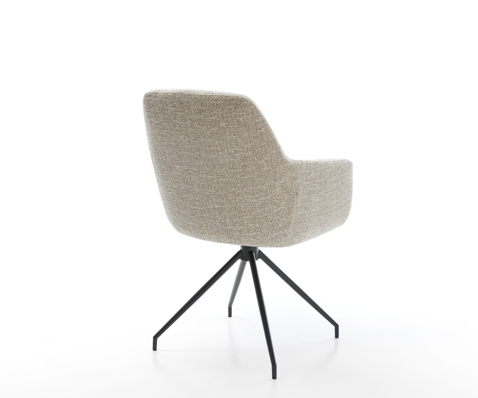 Esszimmerstuhl Pejo-Flex Webstoff Soft Beige Kreuzgestell konisch Schwarz Taschenfederkern 4