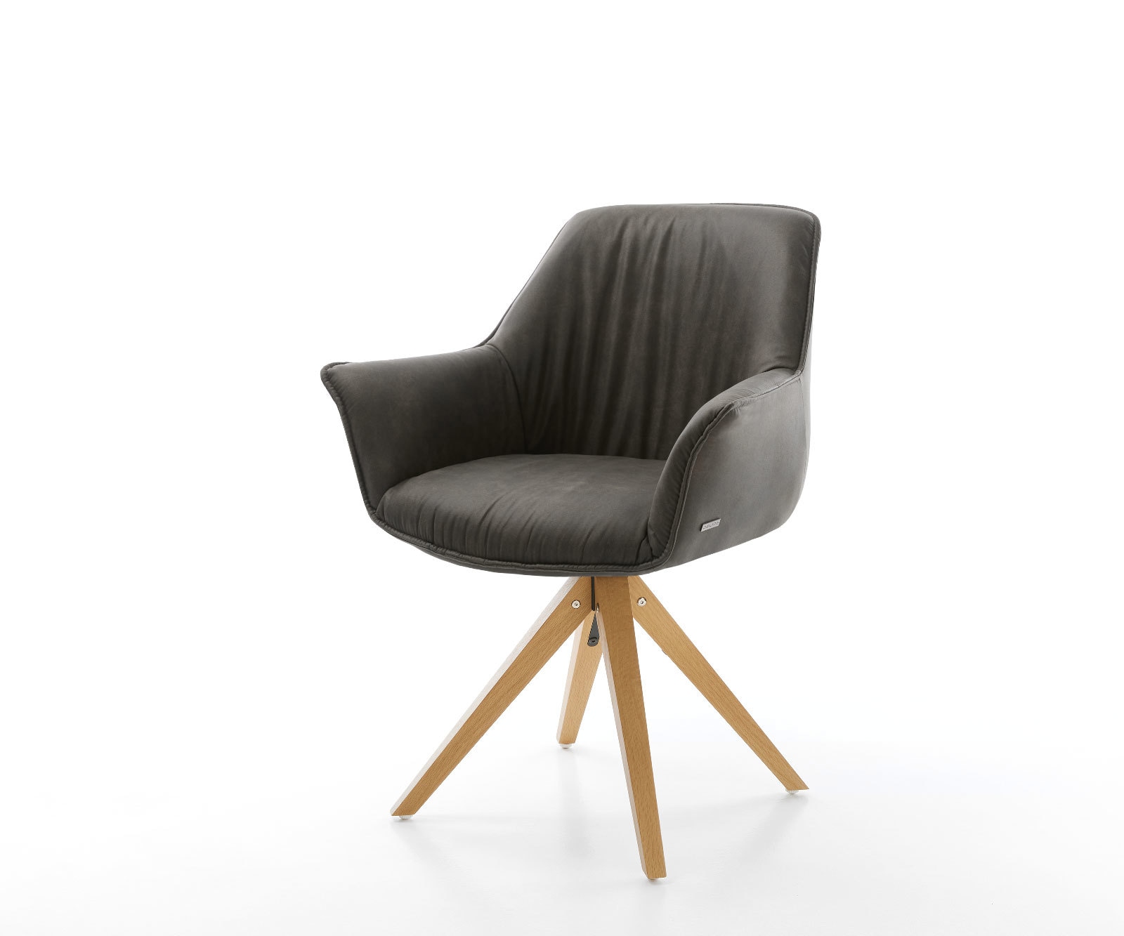 Esszimmerstuhl Keila-Flex mit Armlehnen Mikrofaser Anthrazit Vintage Holzgestell kantig Natur Esszimmerstuhl Keila-Flex mit Armlehnen Mikrofaser Anthrazit Vintage Holzgestell kantig Natur