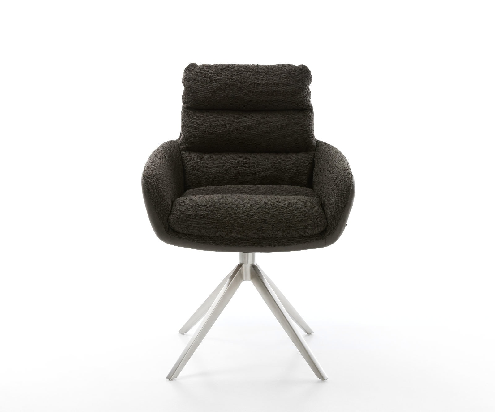 Drehstuhl Abelia-Flex mit Armlehnen Materialmix Schwarz Kreuzgestell breit Edelstahl 360° drehbar Wippfunktion 1 Drehstuhl Abelia-Flex mit Armlehnen Materialmix Schwarz Kreuzgestell breit Edelstahl 360° drehbar Wippfunktion 1