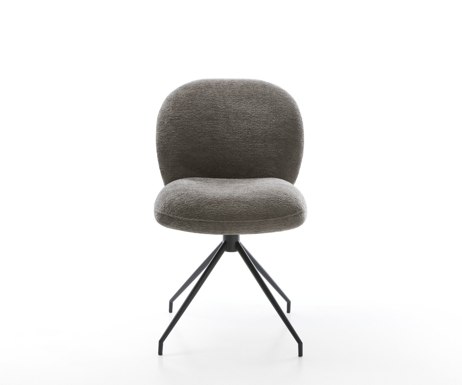 Esszimmerstuhl Nube-Flex Bouclé Soft Schlamm Kreuzgestell konisch Schwarz Taschenfederkern 2
