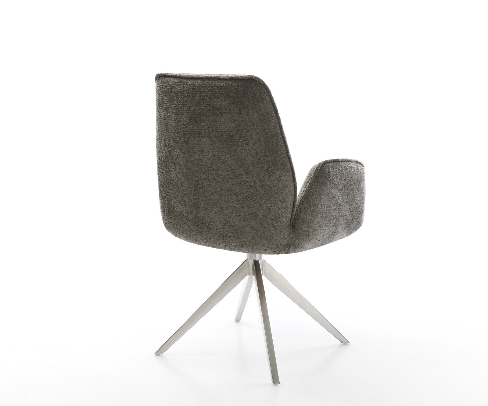 Drehstuhl Zoa-Flex Bouclé Soft Schlamm Kreuzgestell breit Edelstahl 360° drehbar Wippfunktion Taschenfederkern 4