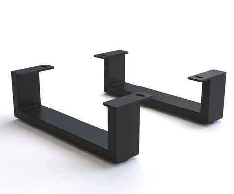Fuß Kufe 12,5 cm Metall Schwarz für Kastenmöbel der Tiefe 45 cm (2er Set)