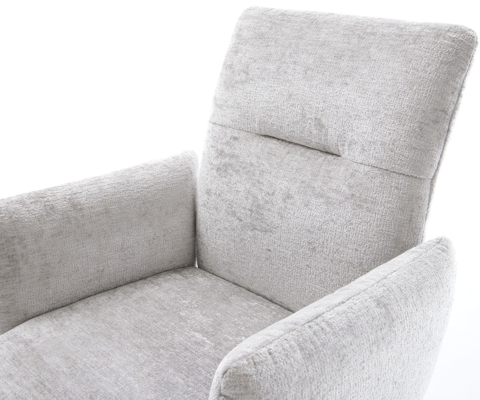 Freischwinger Jova-Flex mit Armlehnen Chenille Silbergrau Freischwinger rund Edelstahl Taschenfederkern 4