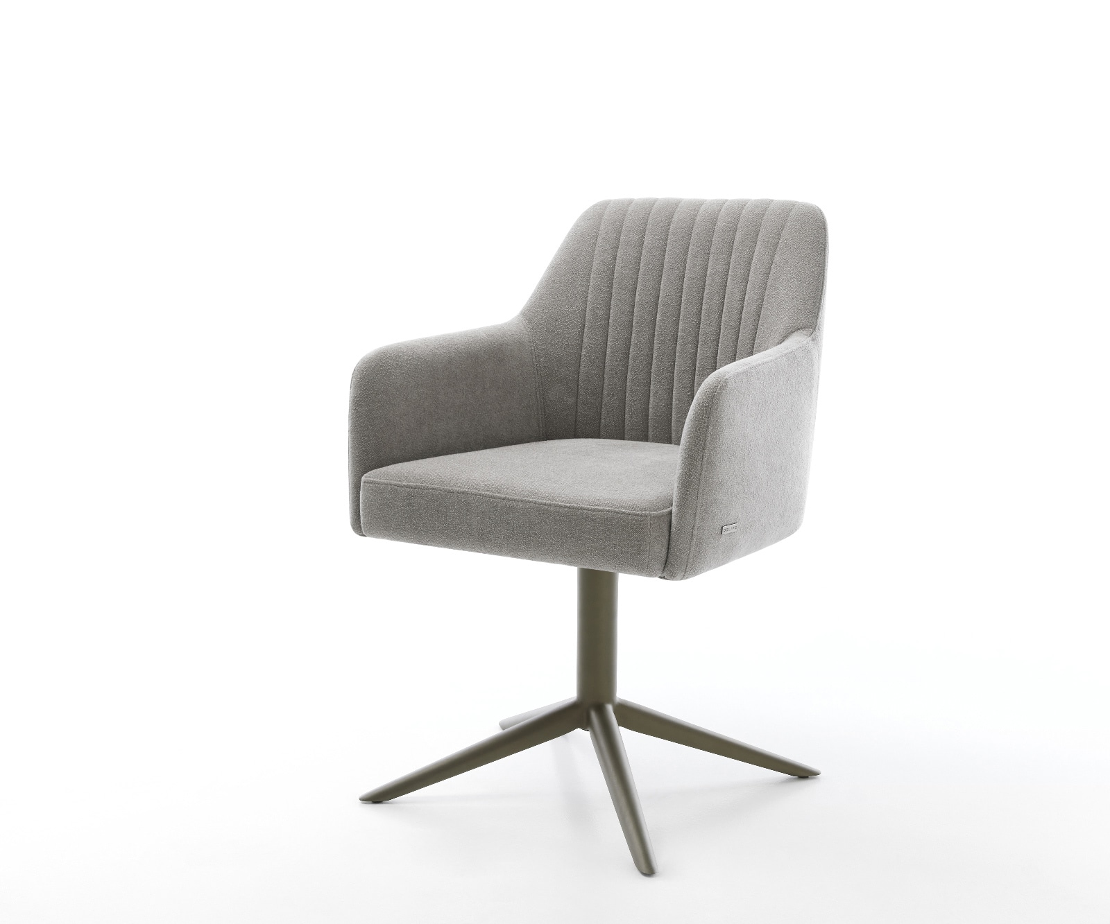 Drehstuhl Greg-Flex Strukturstoff Soft Grau Fußkreuz Effektfinish Titan 360° drehbar Wippfunktion Taschenfederkern
