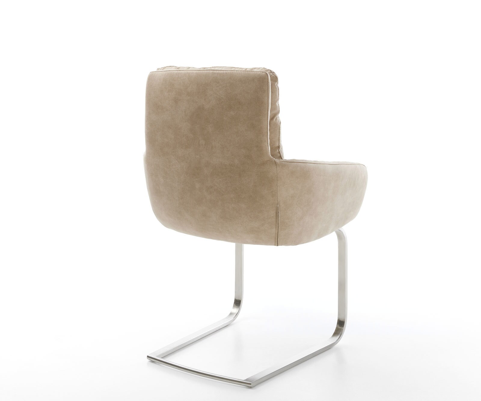Freischwinger Abelia-Flex mit Armlehnen Mikrofaser Beige Vintage Freischwinger flach Edelstahl 4