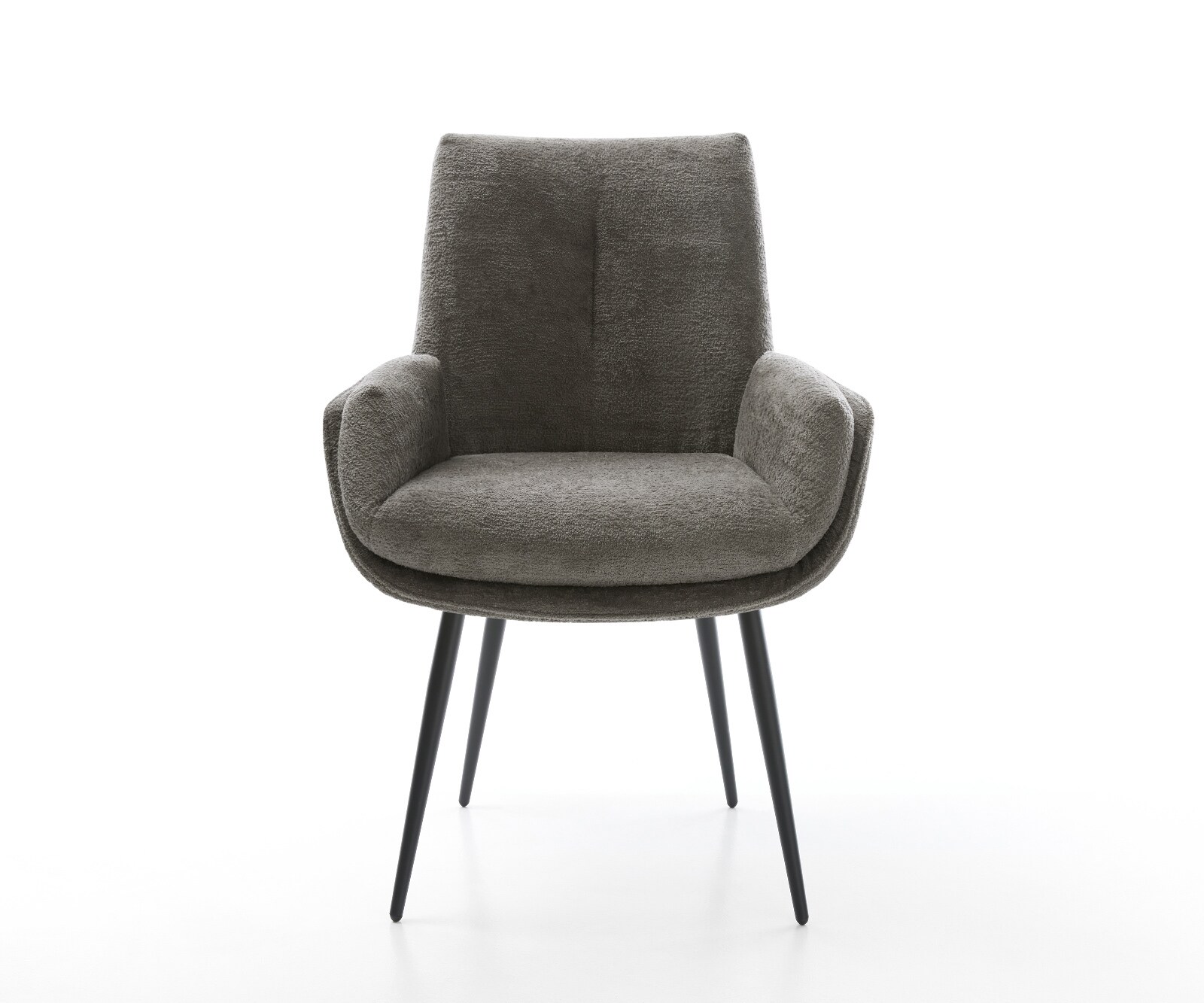Esszimmerstuhl Clea-Flex Bouclé Soft Schlamm 4-Fuß konisch Schwarz 2