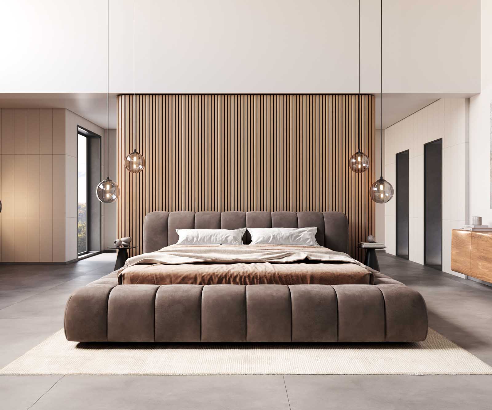 Polsterbettgestell Cutio 180x200 cm Mikrofaser Taupe Vintage 2