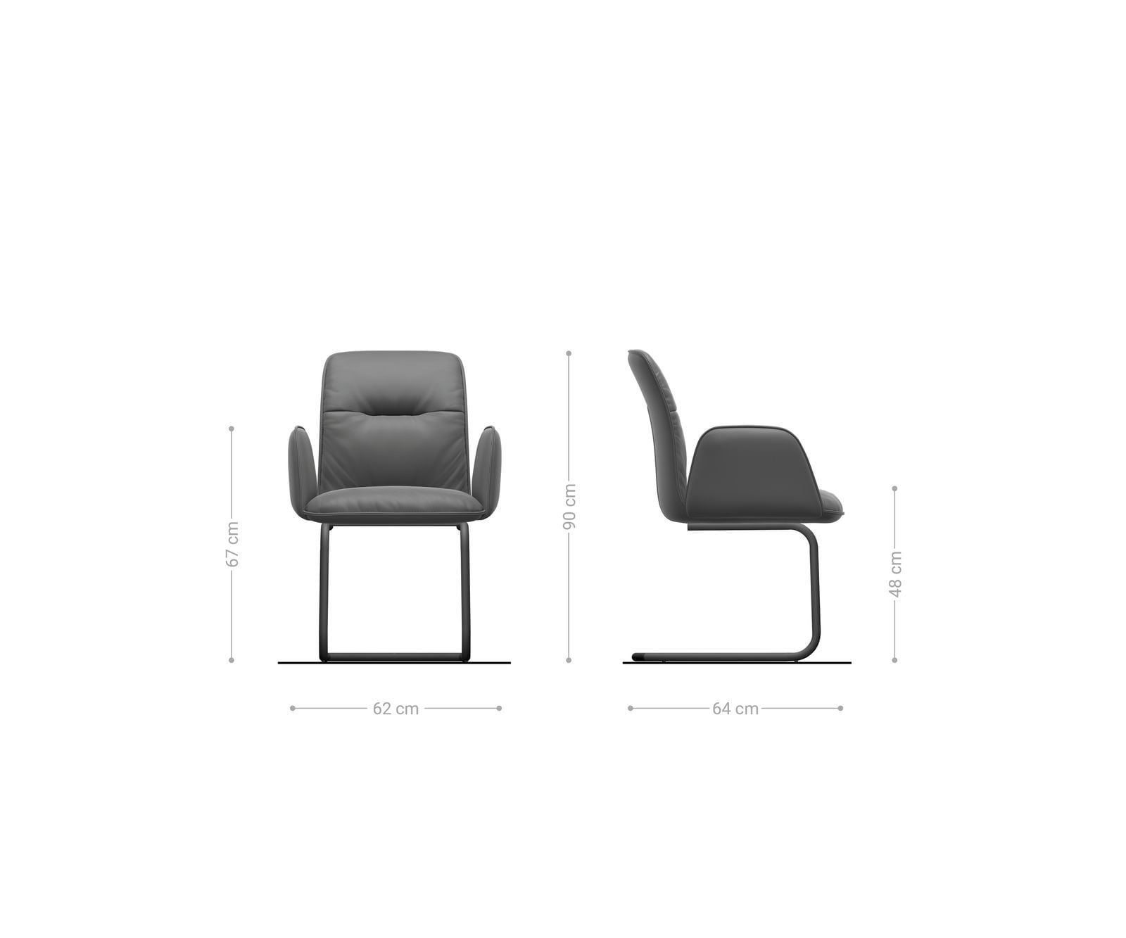 Freischwinger Vinja-Flex Echt-Leder Schwarz Freischwinger rund Edelstahl 5 Freischwinger Vinja-Flex Echt-Leder Schwarz Freischwinger rund Edelstahl 5