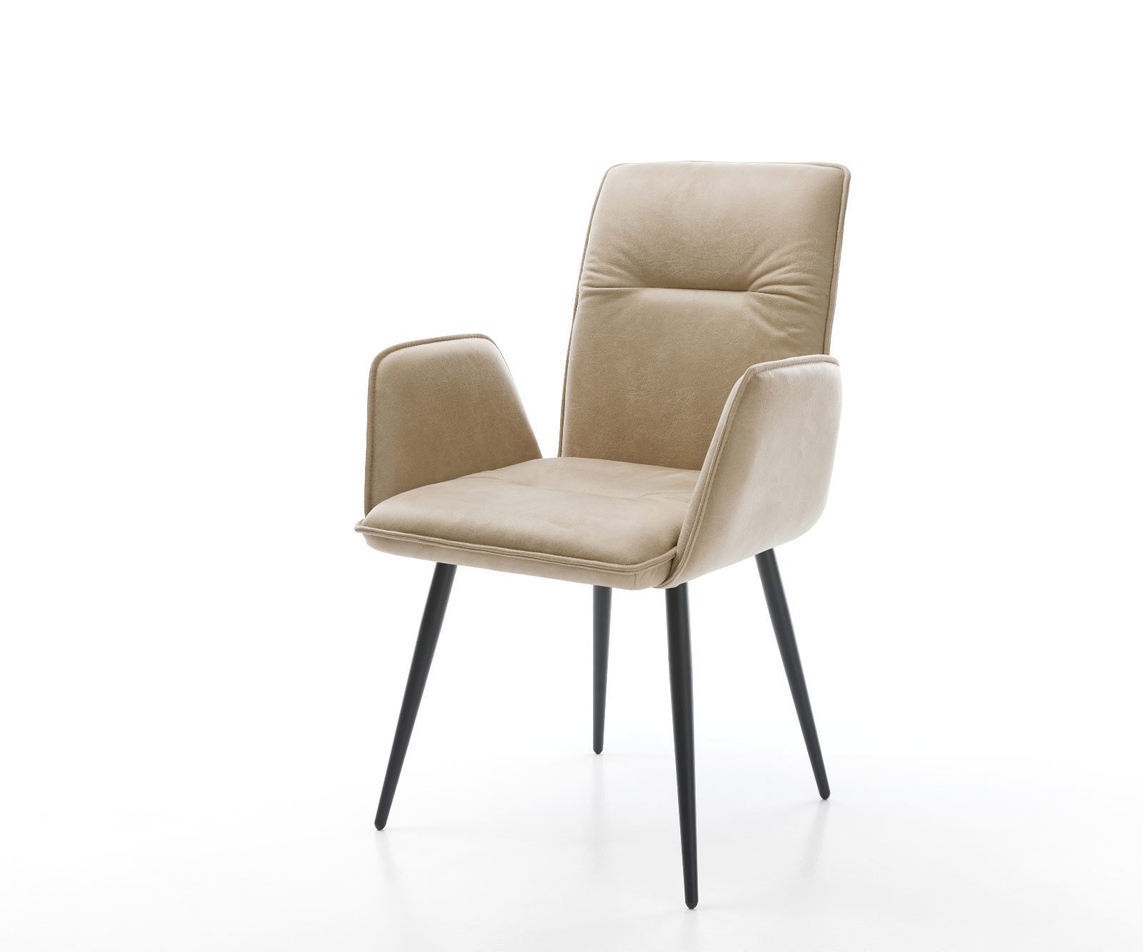 Esszimmerstuhl Vinja-Flex Mikrofaser Beige Vintage 4-Fuß konisch Schwarz Esszimmerstuhl Vinja-Flex Mikrofaser Beige Vintage 4-Fuß konisch Schwarz