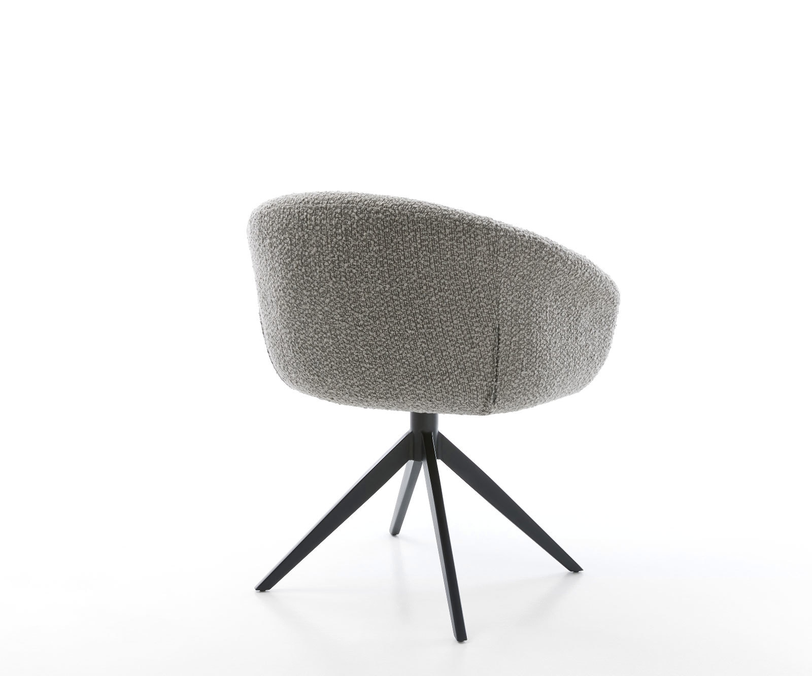 Drehstuhl Vinka-Flex mit Armlehnen Bouclé Silbergrau Kreuzgestell breit Schwarz 360° drehbar Wippfunktion Taschenfederkern 4 Drehstuhl Vinka-Flex mit Armlehnen Bouclé Silbergrau Kreuzgestell breit Schwarz 360° drehbar Wippfunktion Taschenfederkern 4