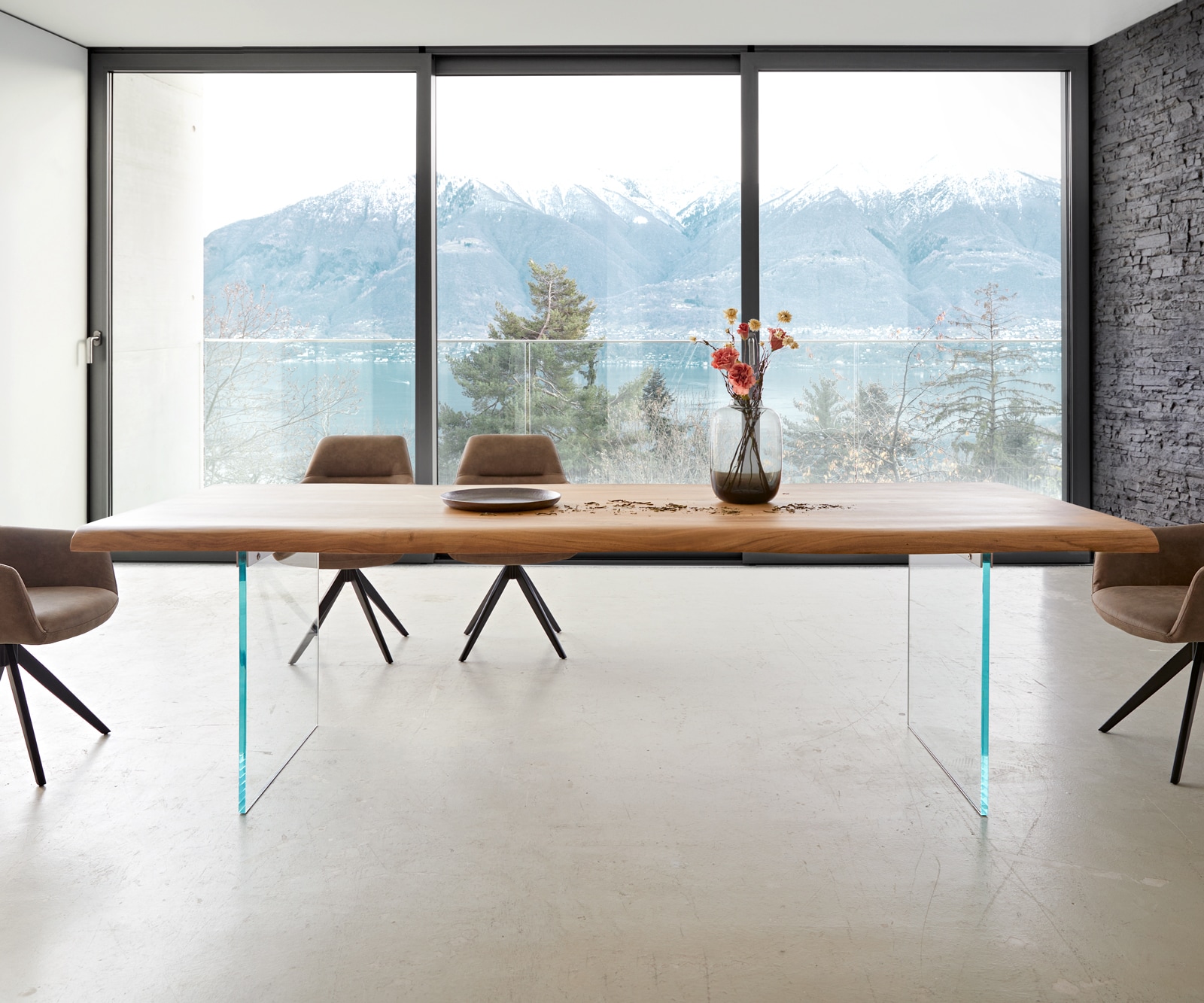 Esstisch Edge 260x100 XL Akazie Natur Glas Live-Edge 1 Esstisch Edge 260x100 XL Akazie Natur Glas Live-Edge 1