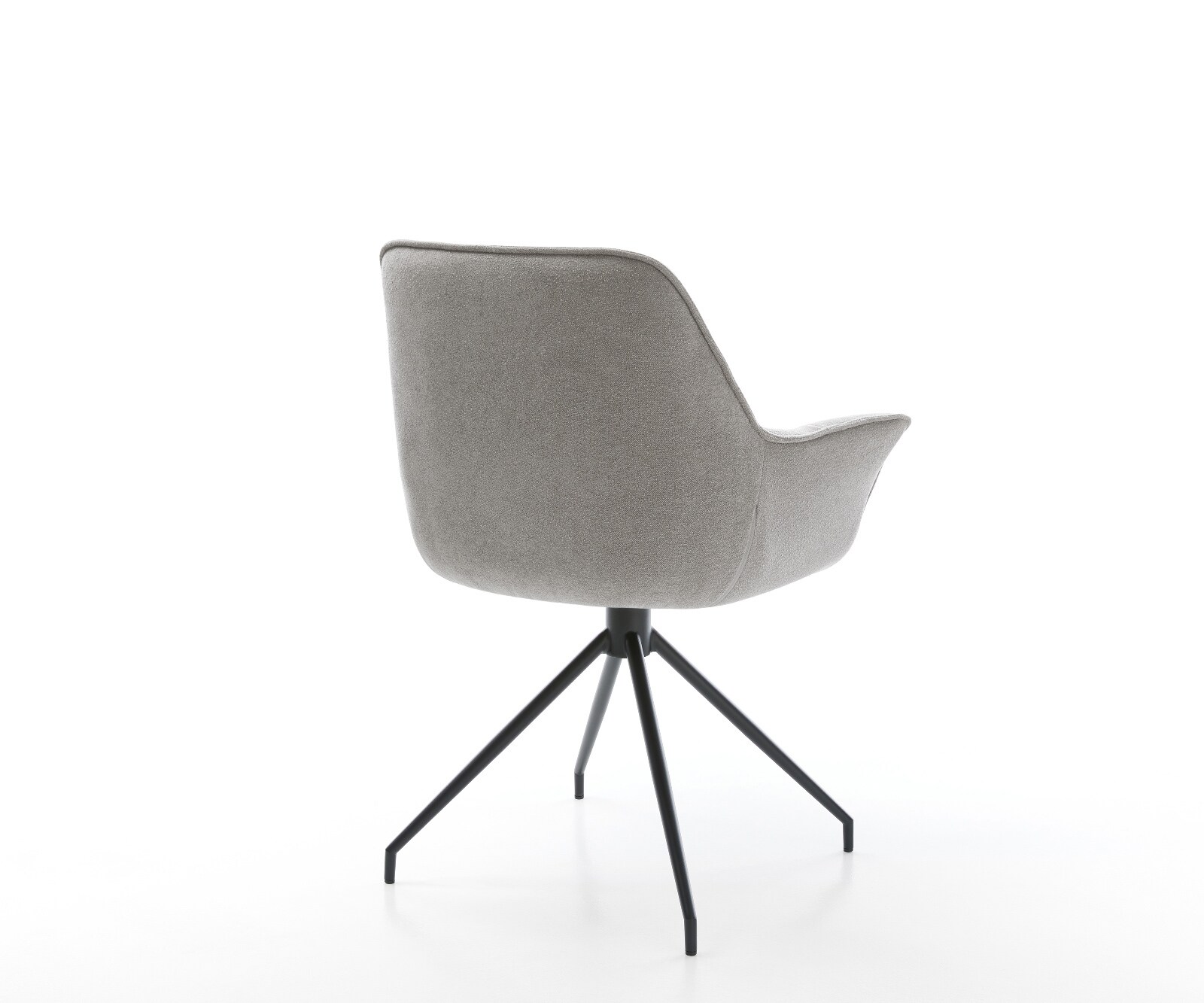 Esszimmerstuhl Kaira-Flex Strukturstoff Soft Grau Kreuzgestell konisch Schwarz 5
