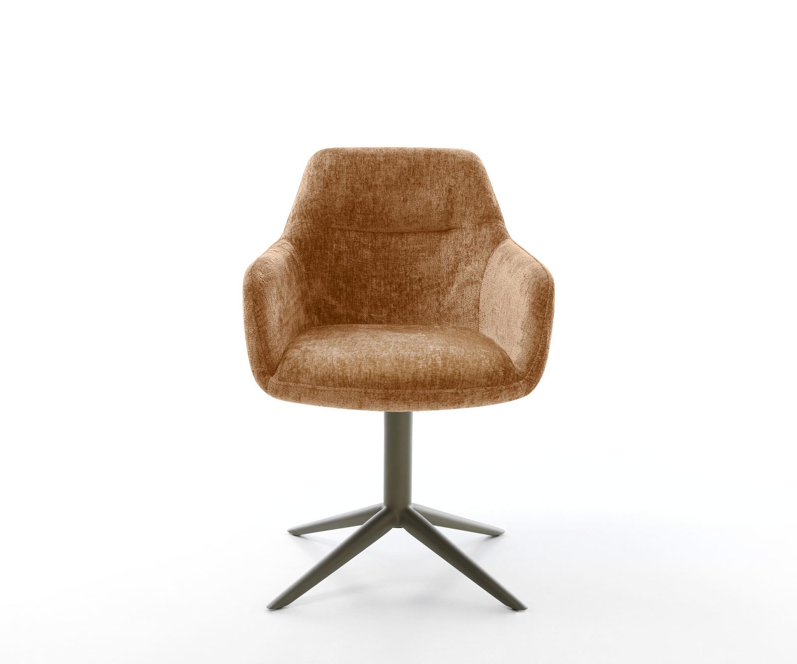 Drehstuhl Pejo-Flex Chenille Rost Fußkreuz Effektfinish Titan 360° drehbar Wippfunktion Taschenfederkern 1