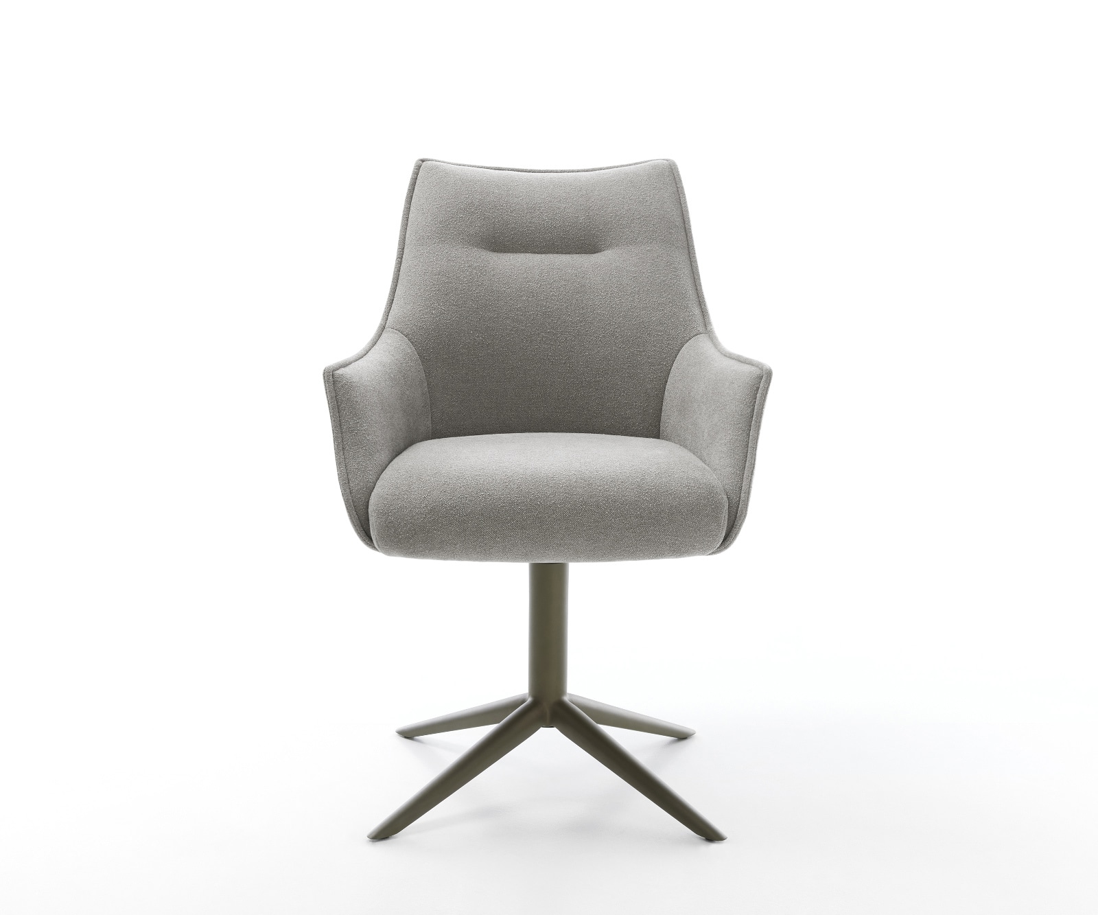 Drehstuhl Alja-Flex mit Armlehnen Strukturstoff Soft Grau Fußkreuz Effektfinish Titan 360° drehbar Wippfunktion Taschenfederkern 2