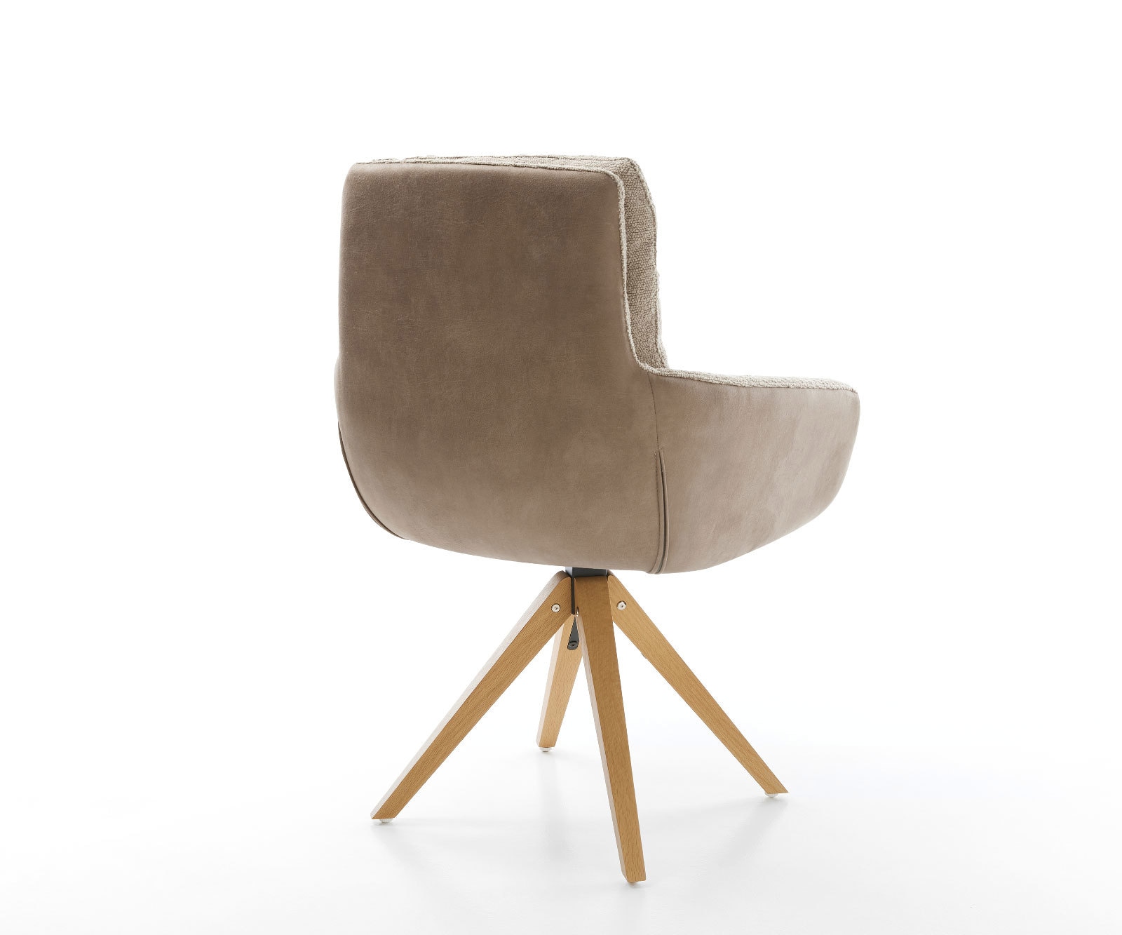 Drehstuhl Abelia-Flex mit Armlehnen Materialmix Schlamm Holzgestell kantig Weiß 180° drehbar 4 Drehstuhl Abelia-Flex mit Armlehnen Materialmix Schlamm Holzgestell kantig Weiß 180° drehbar 4