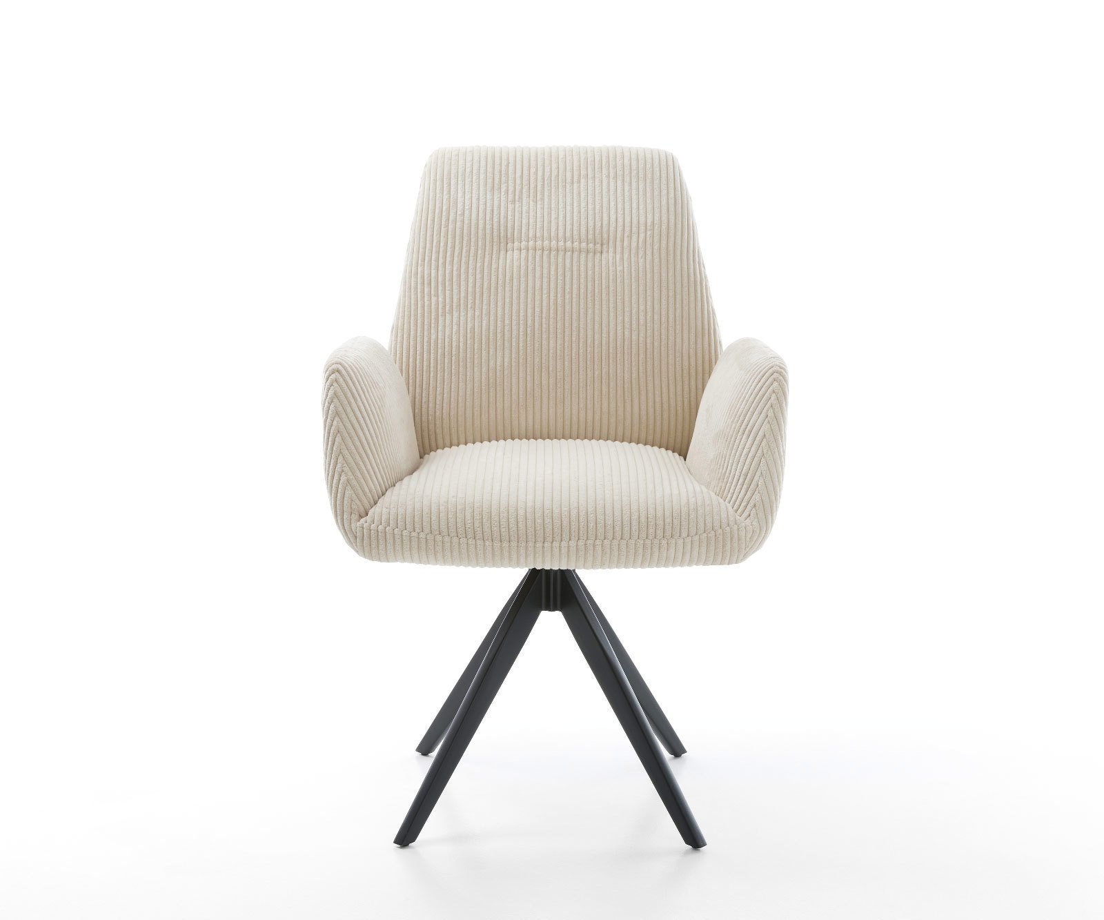 Esszimmerstuhl Zoa-Flex Cord Beige Kreuzgestell kantig Schwarz Taschenfederkern 2