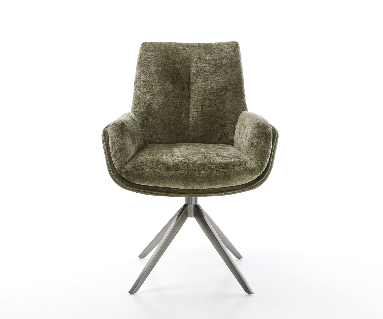 Drehstuhl Clea-Flex Chenille Olive Kreuzgestell breit Graphit 360° drehbar Wippfunktion 2
