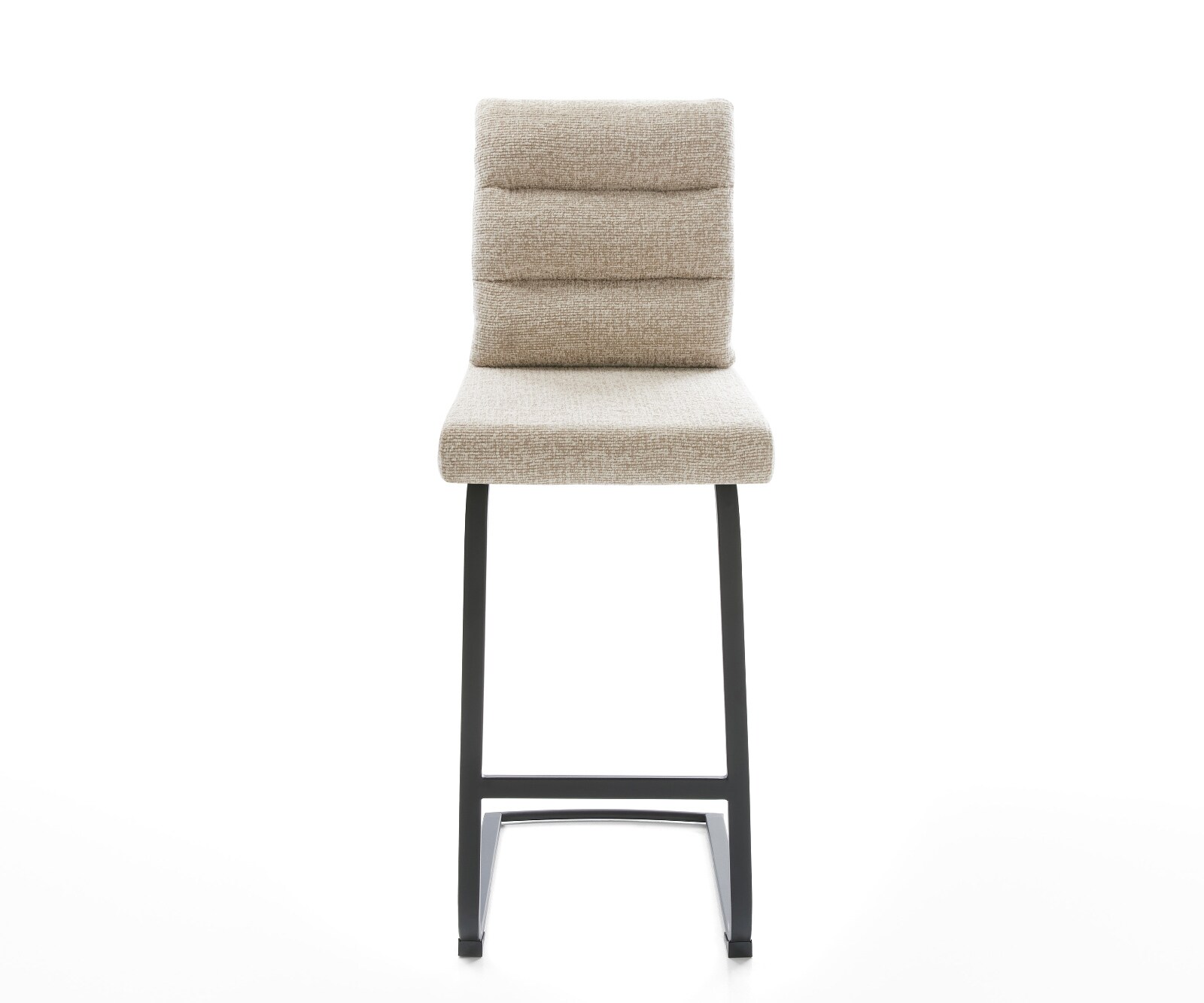 Barstuhl Pela-Flex Webstoff Soft Beige Freischwinger Flach Metall Schwarz 2