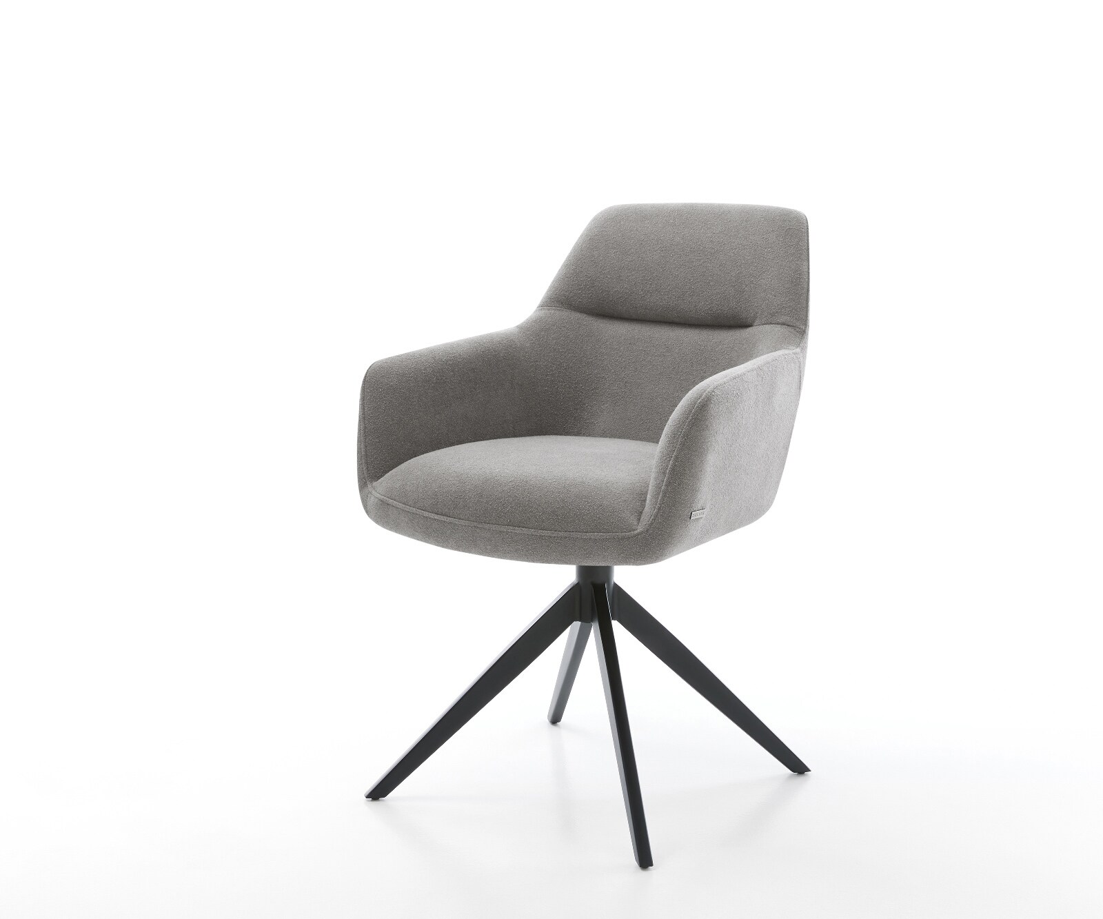 Drehstuhl Pejo-Flex Strukturstoff Soft Grau Kreuzgestell breit Schwarz 360° günstig online kaufen