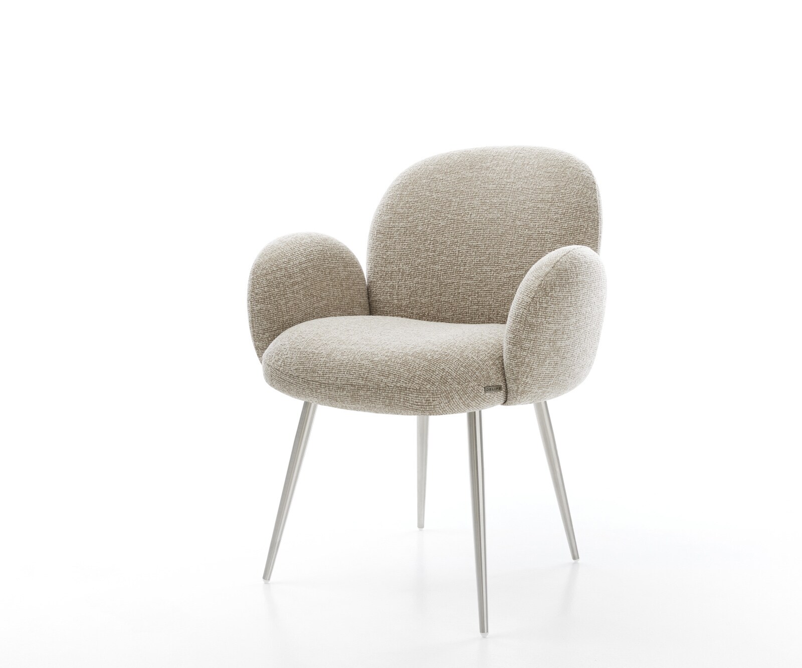 Esszimmerstuhl Nube-Flex mit Armlehnen Webstoff Soft Beige 4-Fuß konisch Ed günstig online kaufen