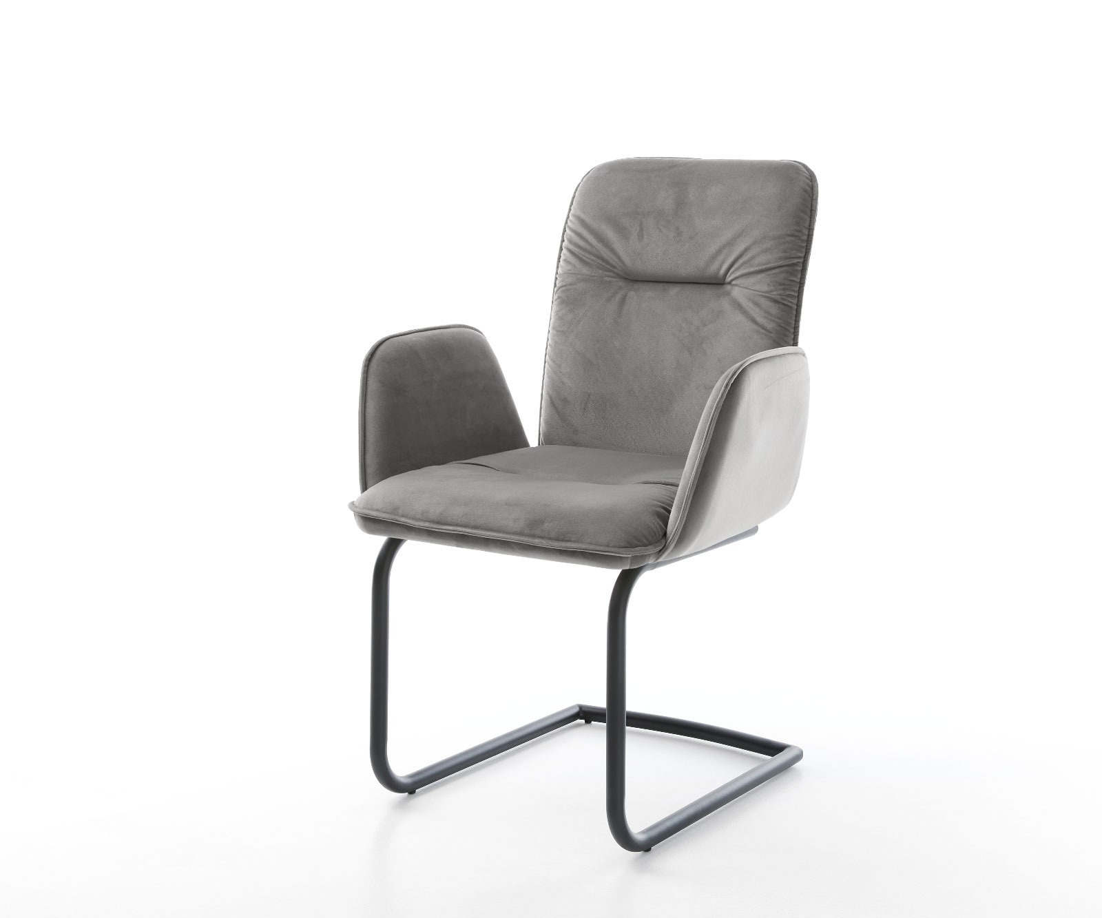 Freischwinger Vinja-Flex Samt Grau Freischwinger rund Schwarz 1