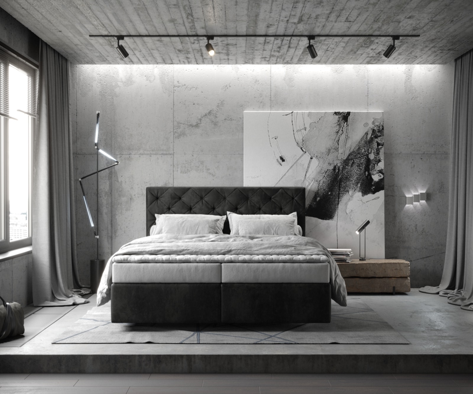 Boxspringbett Dream-Great 160x200 cm Mikrofaser Anthrazit Vintage mit Matratze und Topper 1 Boxspringbett Dream-Great 160x200 cm Mikrofaser Anthrazit Vintage mit Matratze und Topper 1