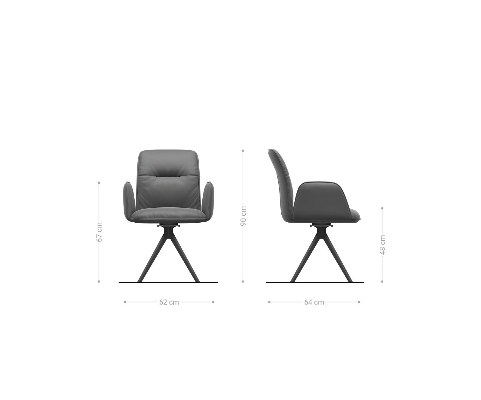 Esszimmerstuhl Vinja-Flex Samt Grau Kreuzgestell kantig Schwarz 5 Esszimmerstuhl Vinja-Flex Samt Grau Kreuzgestell kantig Schwarz 5