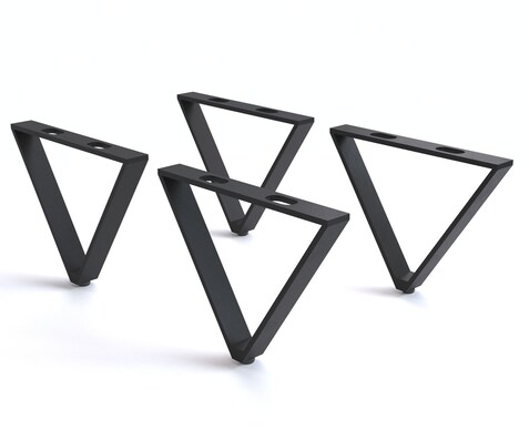 Fuß V-Form 15 cm Metall Schwarz für alle Möbelarten (4er Set)