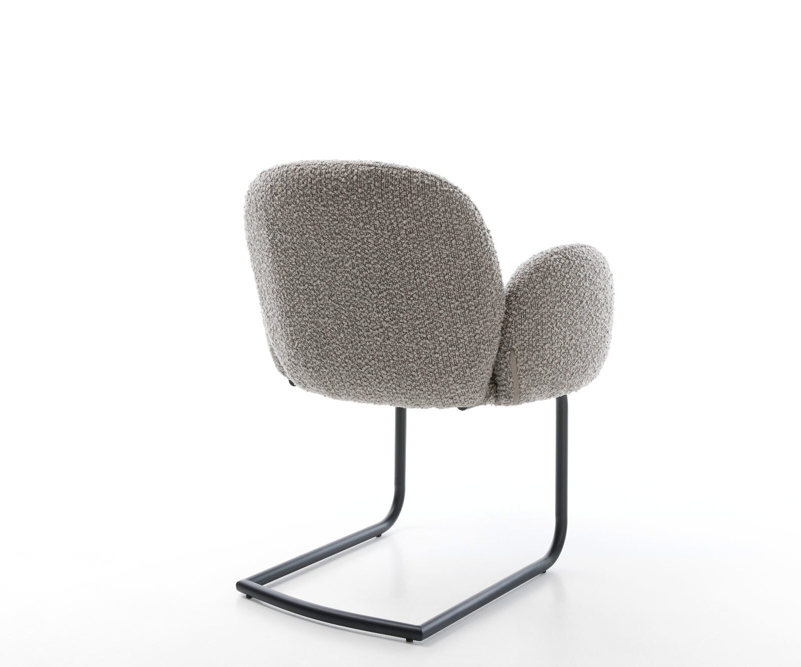 Freischwinger Nube-Flex mit Armlehnen Bouclé Silbergrau Freischwinger rund Schwarz Taschenfederkern 5
