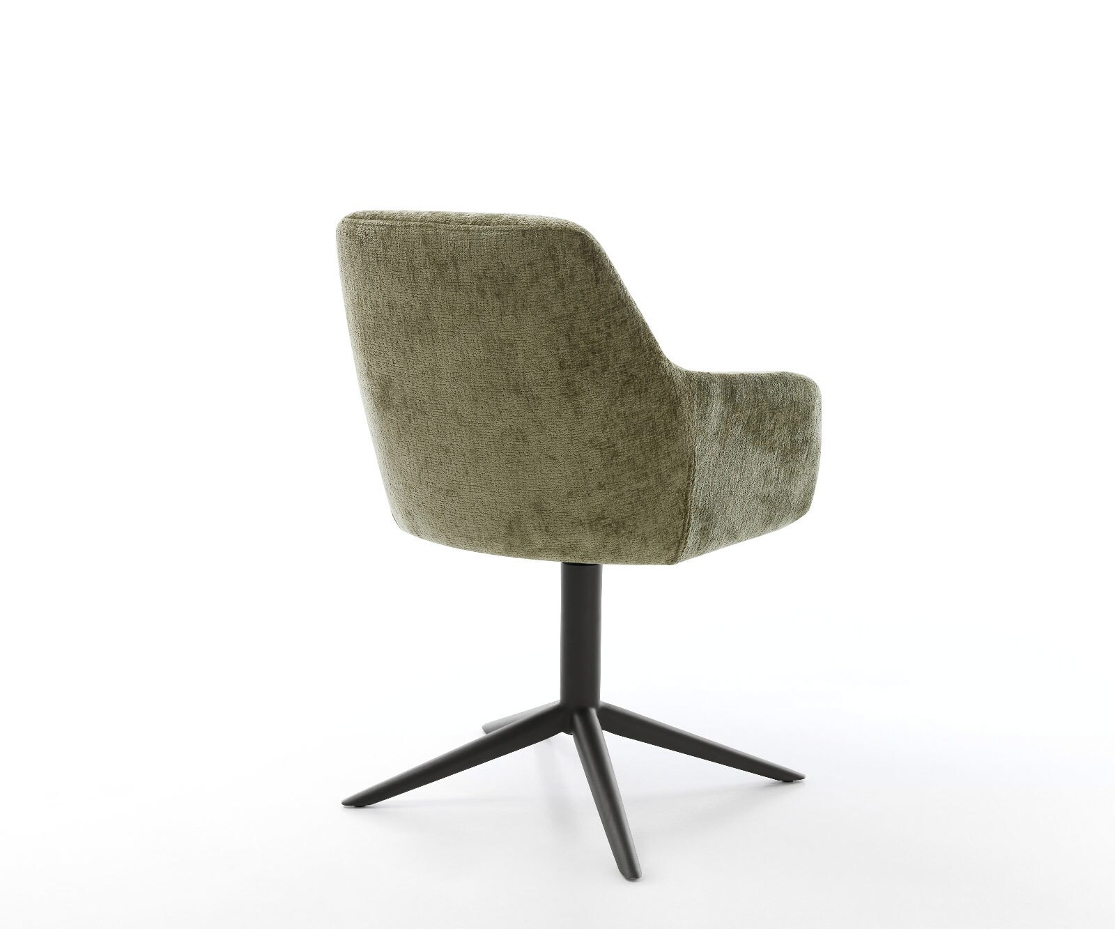 Drehstuhl Pejo-Flex Chenille Olive Fußkreuz Schwarz 360° drehbar Wippfunktion Taschenfederkern 4