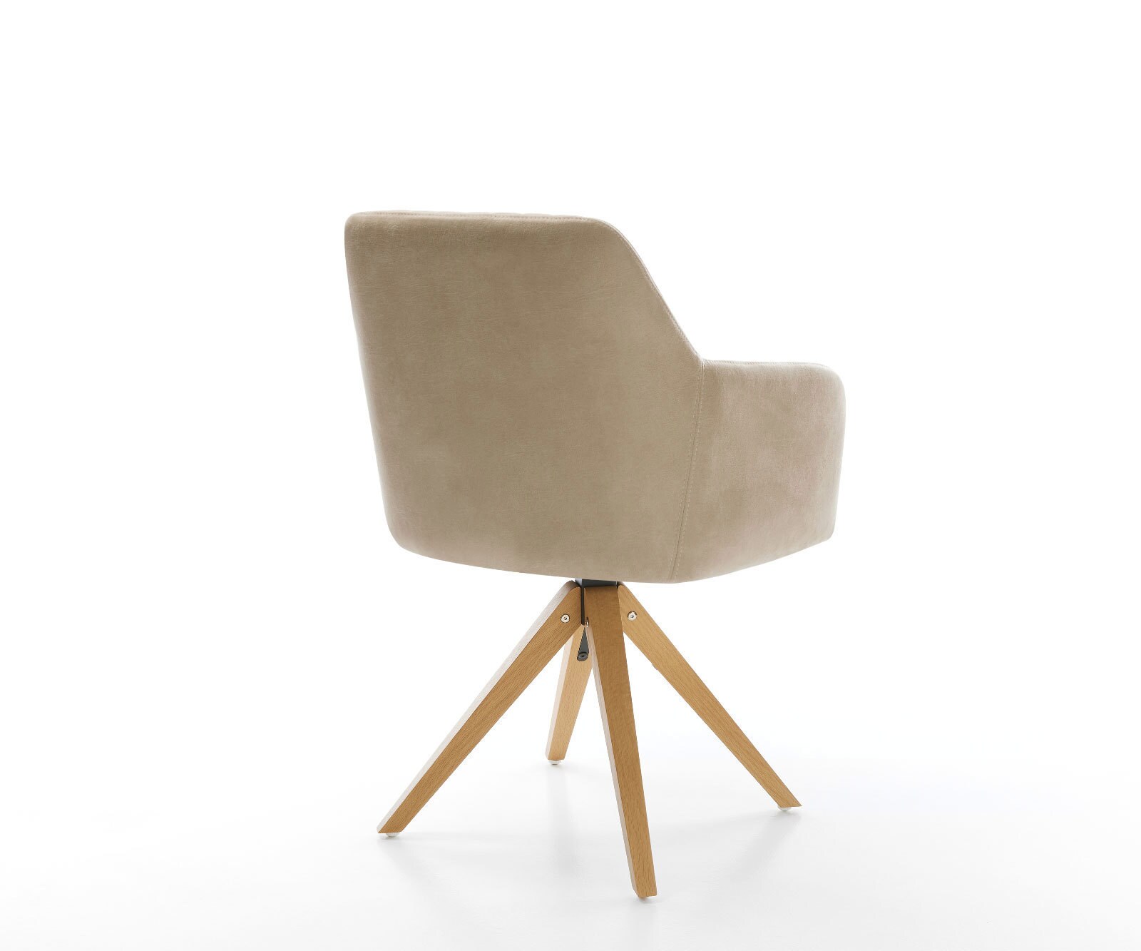 Esszimmerstuhl Greg-Flex Mikrofaser Beige Vintage Holzgestell kantig Natur Taschenfederkern 4