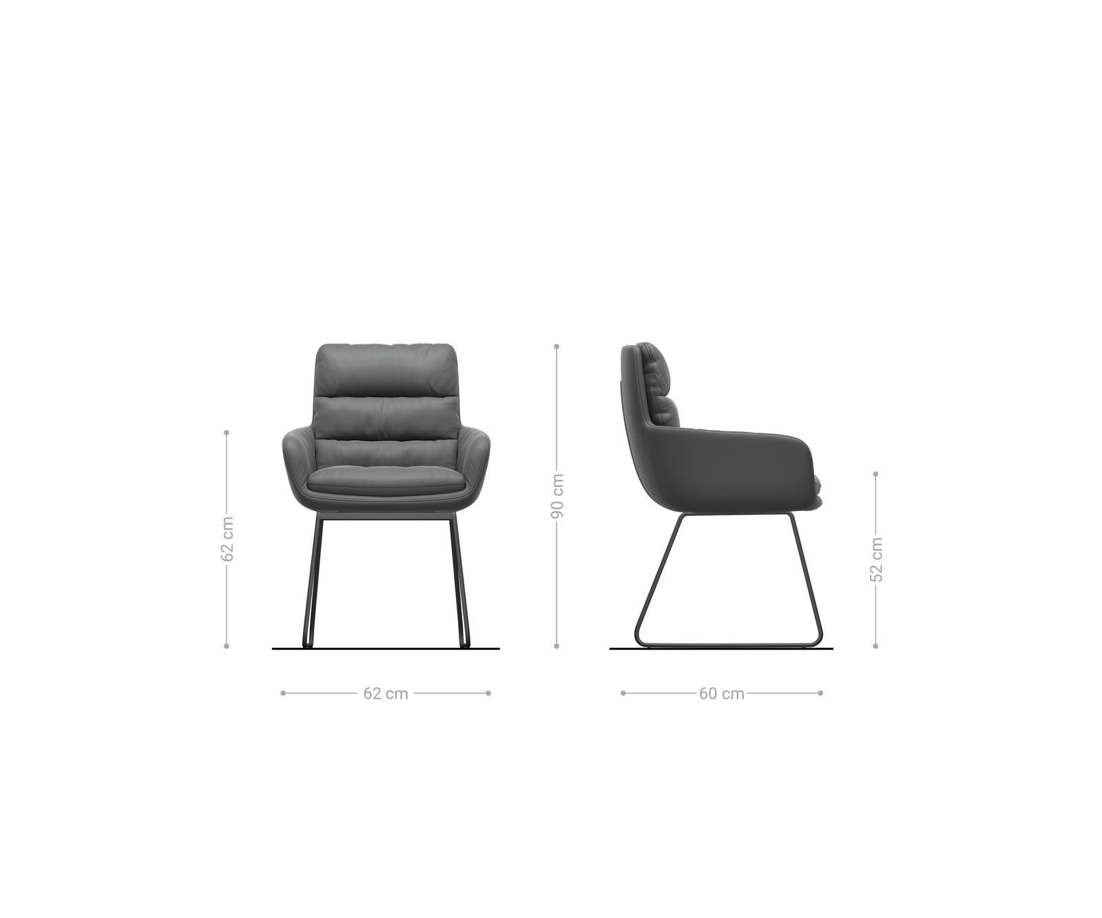 Esszimmerstuhl Abelia-Flex mit Armlehnen Mikrofaser Grau Antik Kufengestell Schwarz 5 Esszimmerstuhl Abelia-Flex mit Armlehnen Mikrofaser Grau Antik Kufengestell Schwarz 5