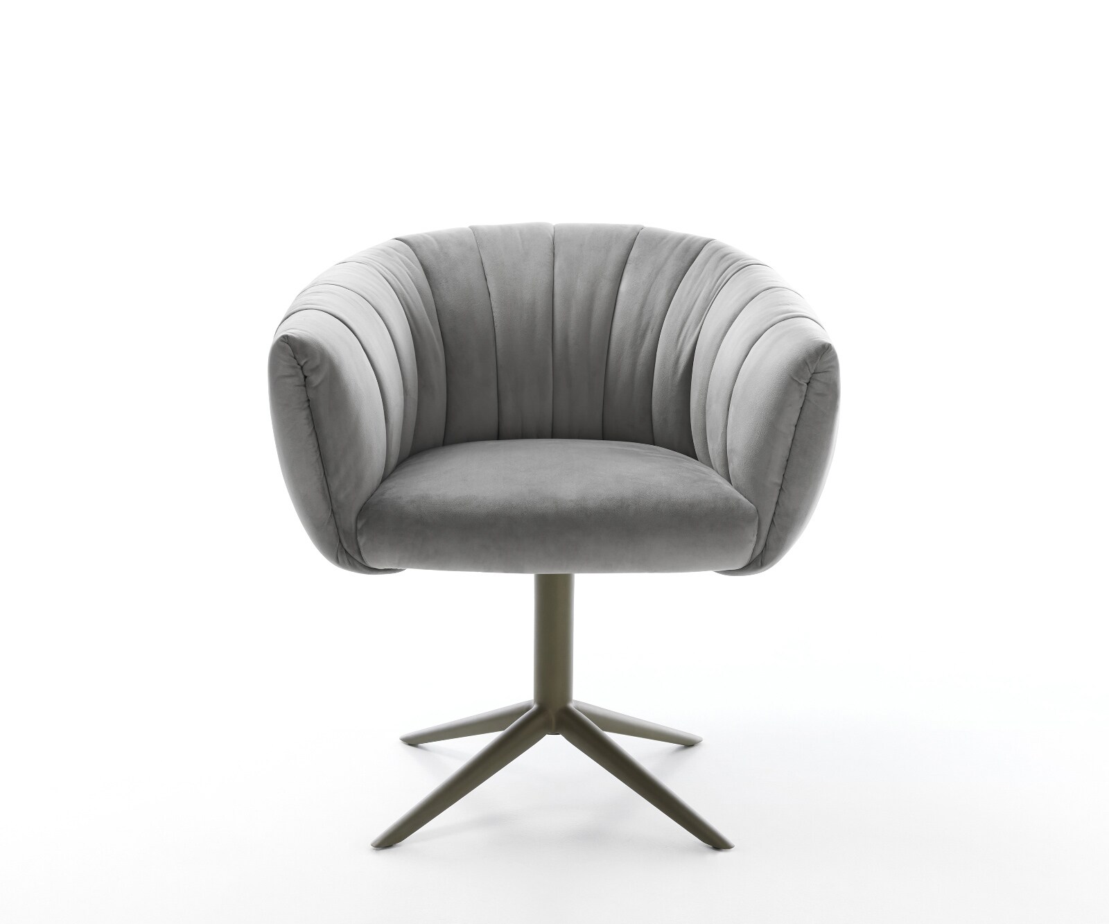 Drehstuhl Jada-Flex Samt Grau Fußkreuz Effektfinish Titan 360° drehbar Wippfunktion Taschenfederkern 1