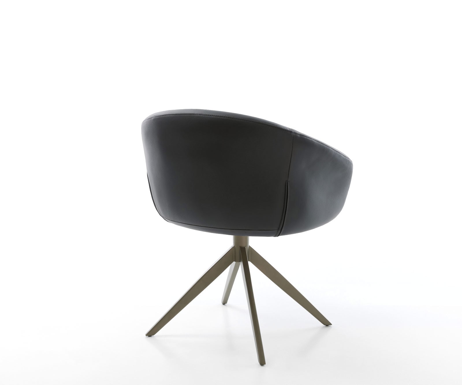 Drehstuhl Vinka-Flex mit Armlehnen Echt-Leder Schwarz Kreuzgestell breit Effektfinish Titan 360° drehbar Wippfunktion Taschenfederkern 4 Drehstuhl Vinka-Flex mit Armlehnen Echt-Leder Schwarz Kreuzgestell breit Effektfinish Titan 360° drehbar Wippfunktion Taschenfederkern 4