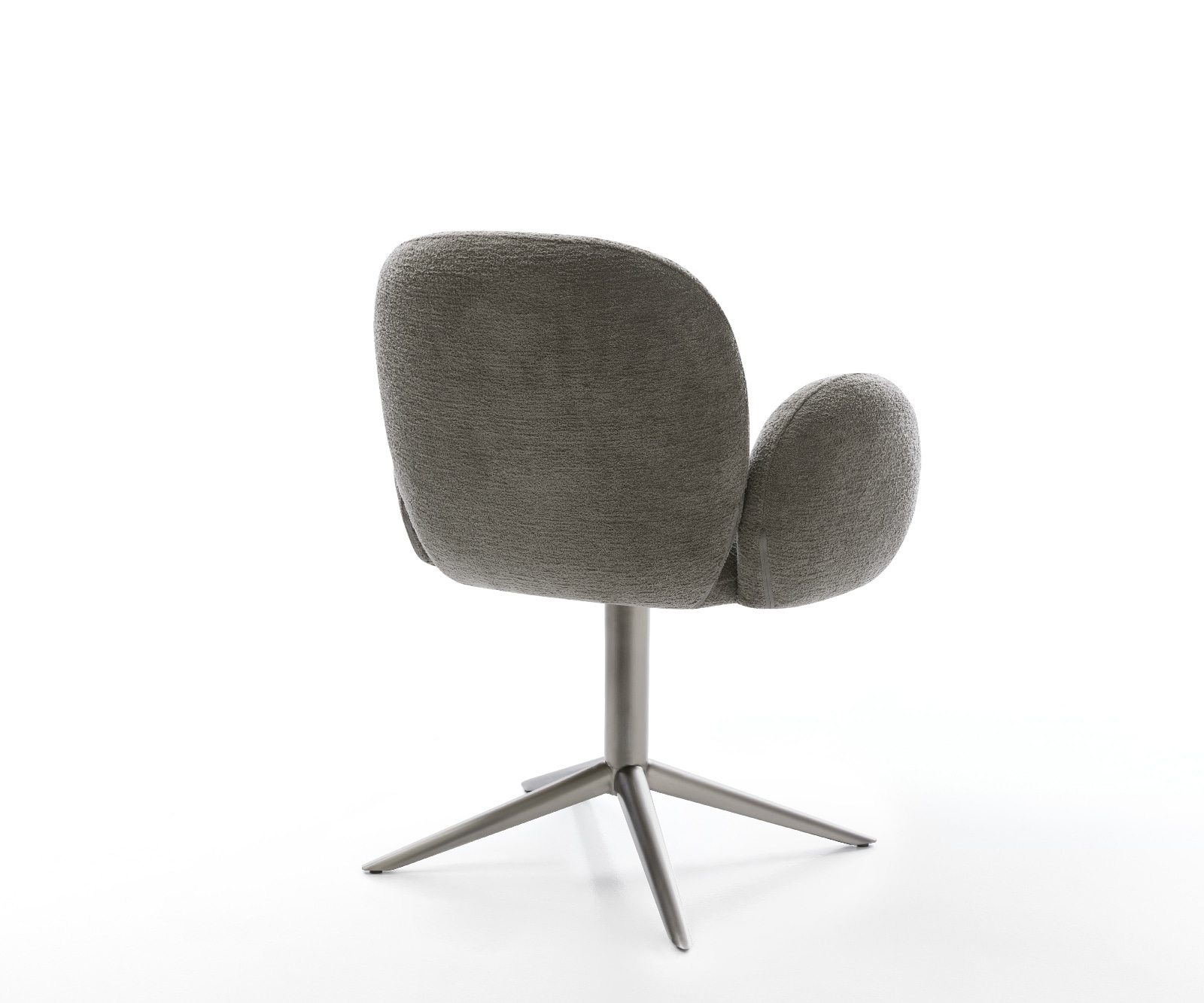 Drehstuhl Nube-Flex mit Armlehnen Bouclé Soft Schlamm Fußkreuz Graphit 360° drehbar Wippfunktion Taschenfederkern 4