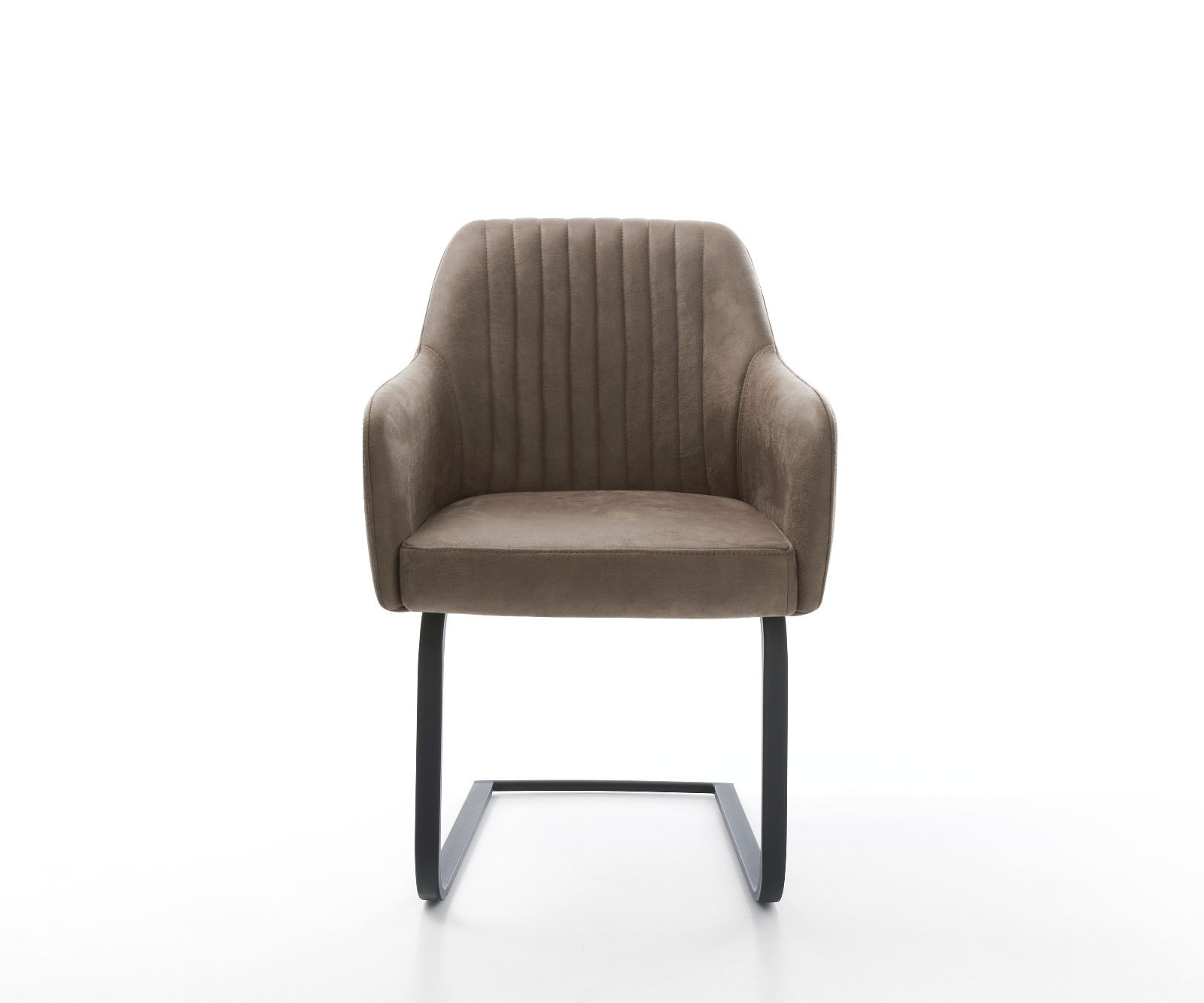 Freischwinger Greg-Flex Mikrofaser Taupe Vintage Freischwinger flach Schwarz Taschenfederkern 2