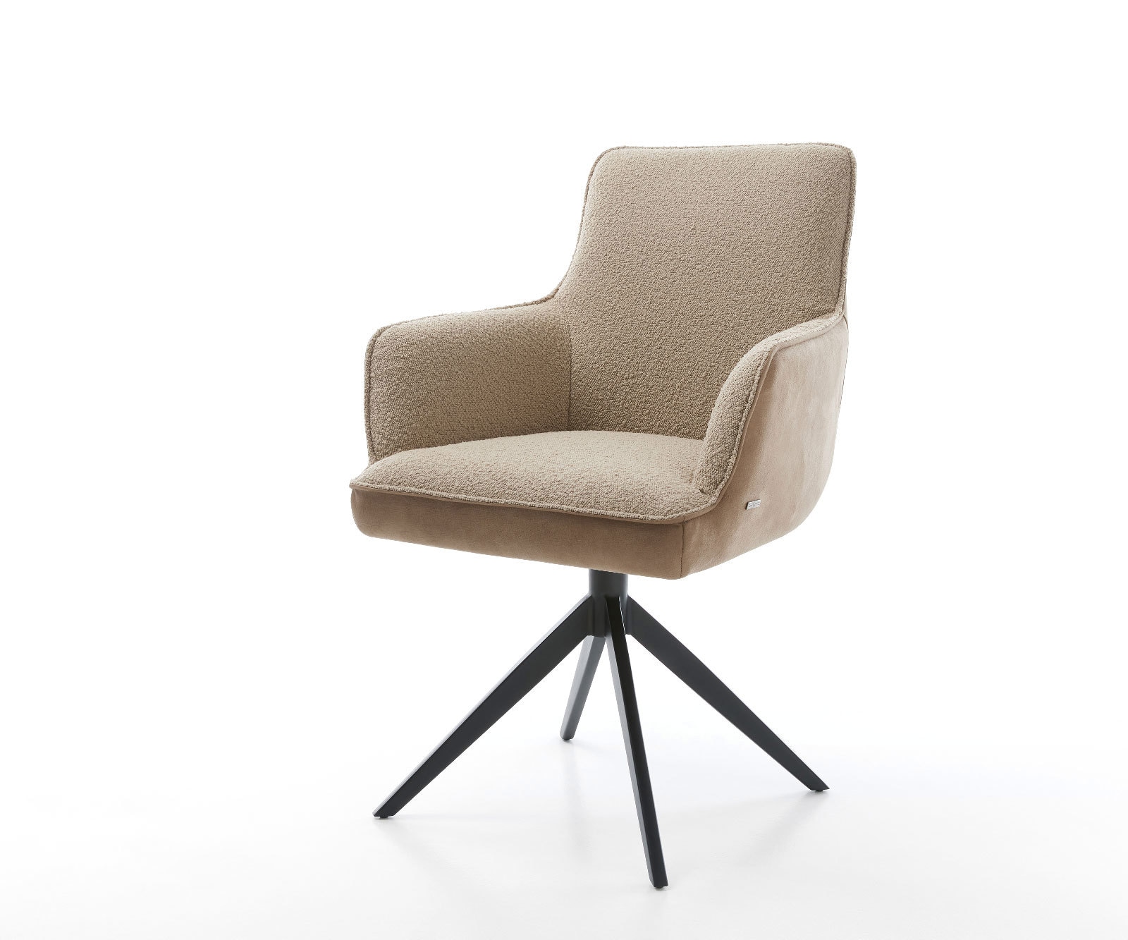 Drehstuhl Heira-Flex mit Armlehnen Materialmix Schlamm Kreuzgestell breit Schwarz 360° drehbar Wippfunktion Taschenfederkern Drehstuhl Heira-Flex mit Armlehnen Materialmix Schlamm Kreuzgestell breit Schwarz 360° drehbar Wippfunktion Taschenfederkern