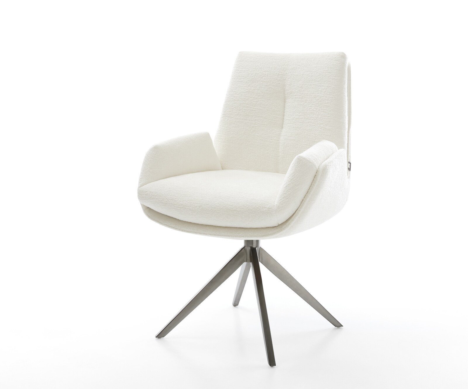 Drehstuhl Clea-Flex Bouclé Soft Beige Kreuzgestell breit Graphit 360° drehb günstig online kaufen