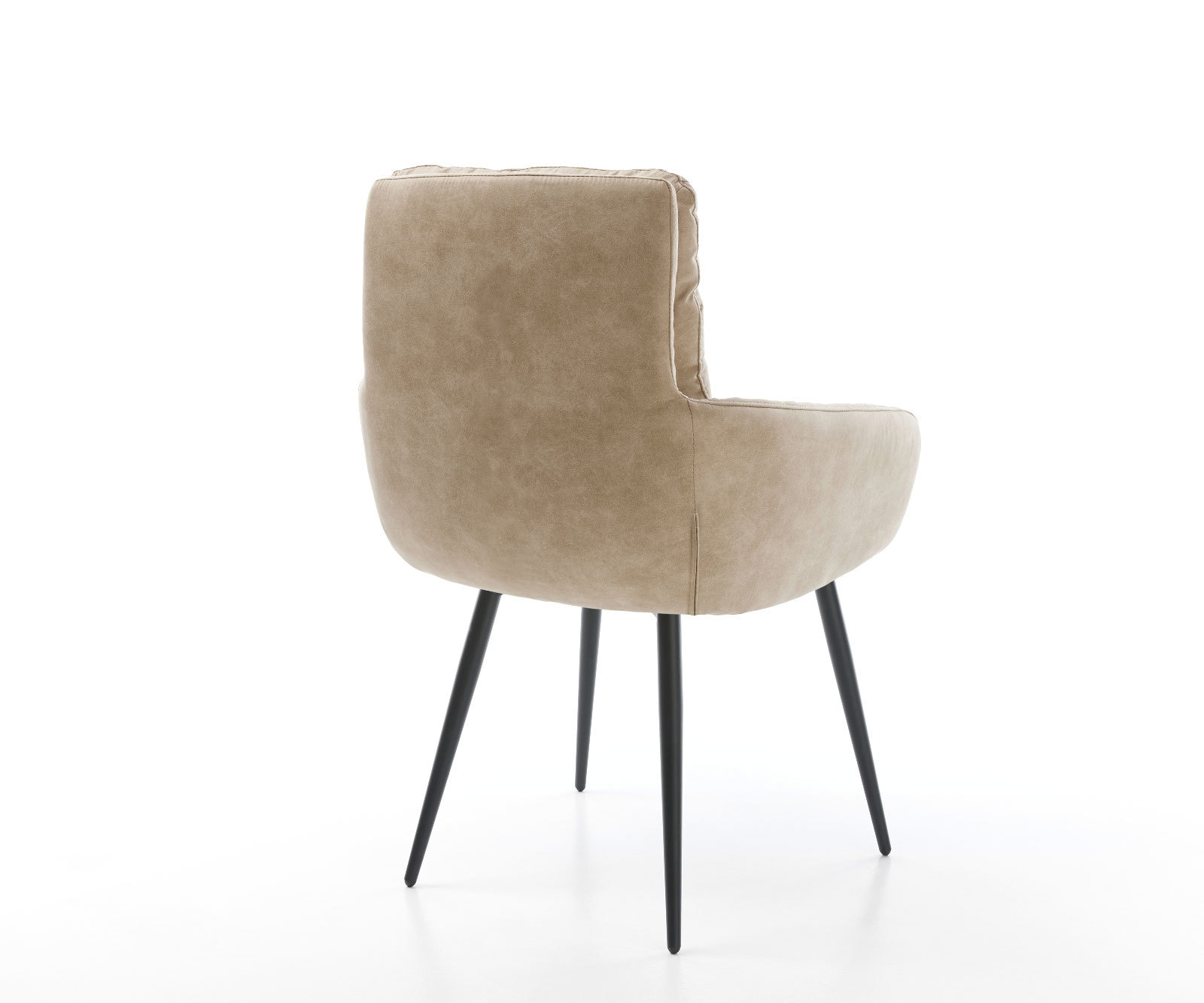 Esszimmerstuhl Abelia-Flex mit Armlehnen Mikrofaser Beige Vintage 4-Fuß konisch Schwarz 4 Esszimmerstuhl Abelia-Flex mit Armlehnen Mikrofaser Beige Vintage 4-Fuß konisch Schwarz 4
