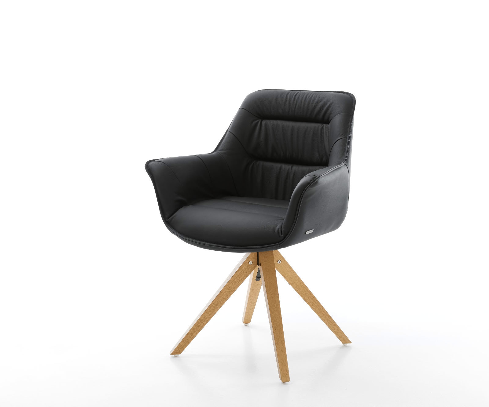 Esszimmerstuhl Kaira-Flex Echt-Leder Schwarz Holzgestell kantig Natur Esszimmerstuhl Kaira-Flex Echt-Leder Schwarz Holzgestell kantig Natur