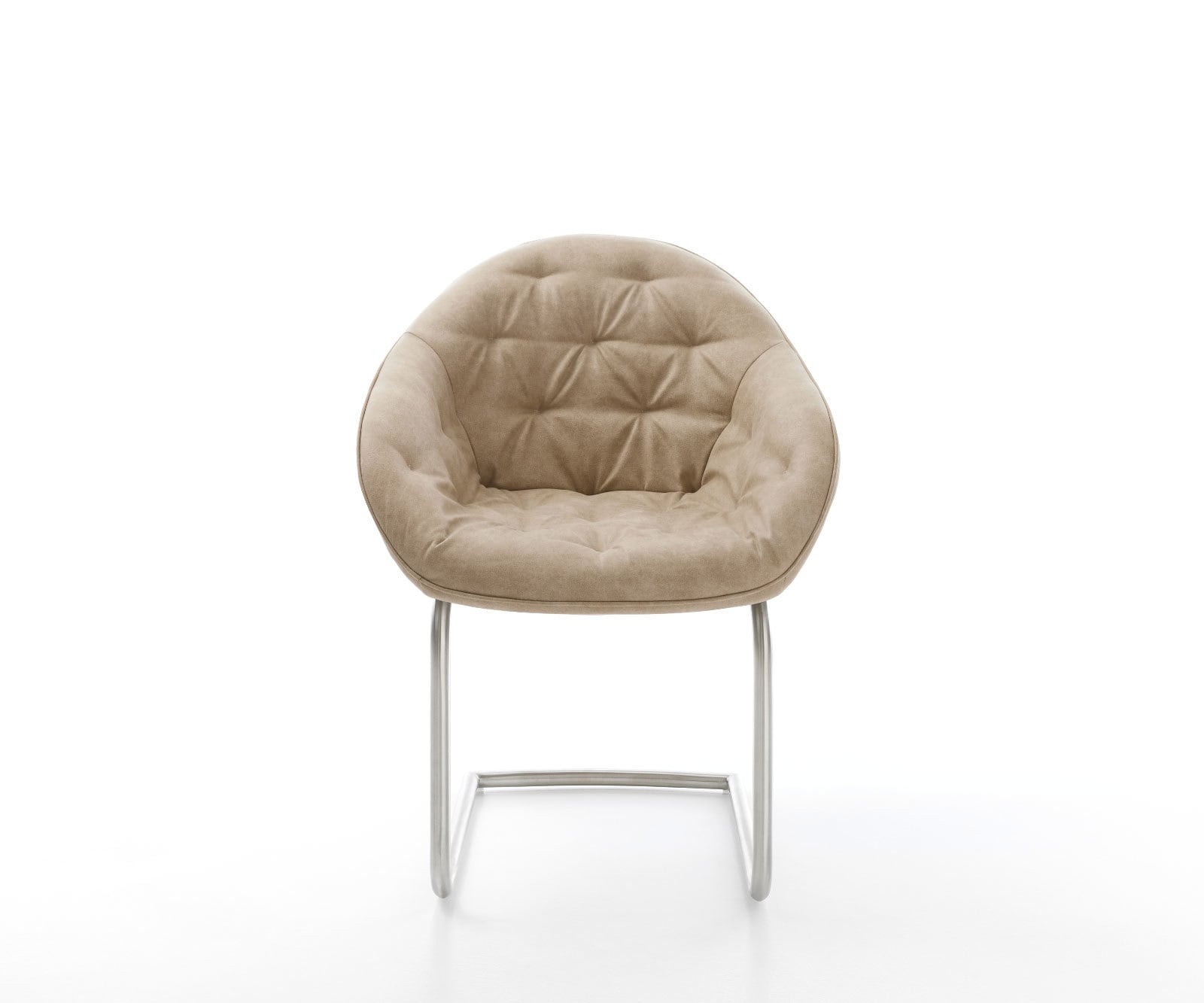 Freischwinger Gaio-Flex Mikrofaser Beige Vintage Freischwinger rund Edelstahl 1 Freischwinger Gaio-Flex Mikrofaser Beige Vintage Freischwinger rund Edelstahl 1