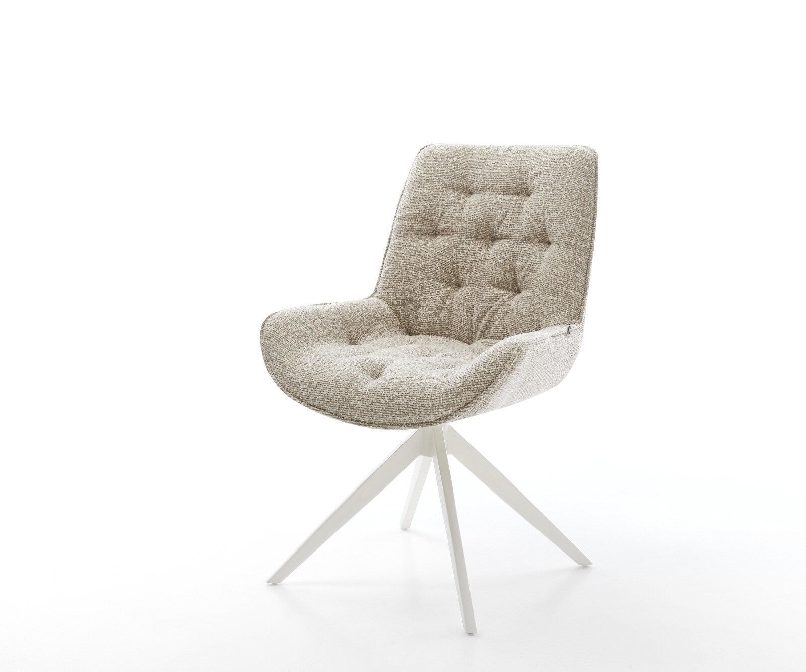 Drehstuhl Taimi-Flex Webstoff Soft Beige Kreuzgestell breit Weiß 360° drehb günstig online kaufen