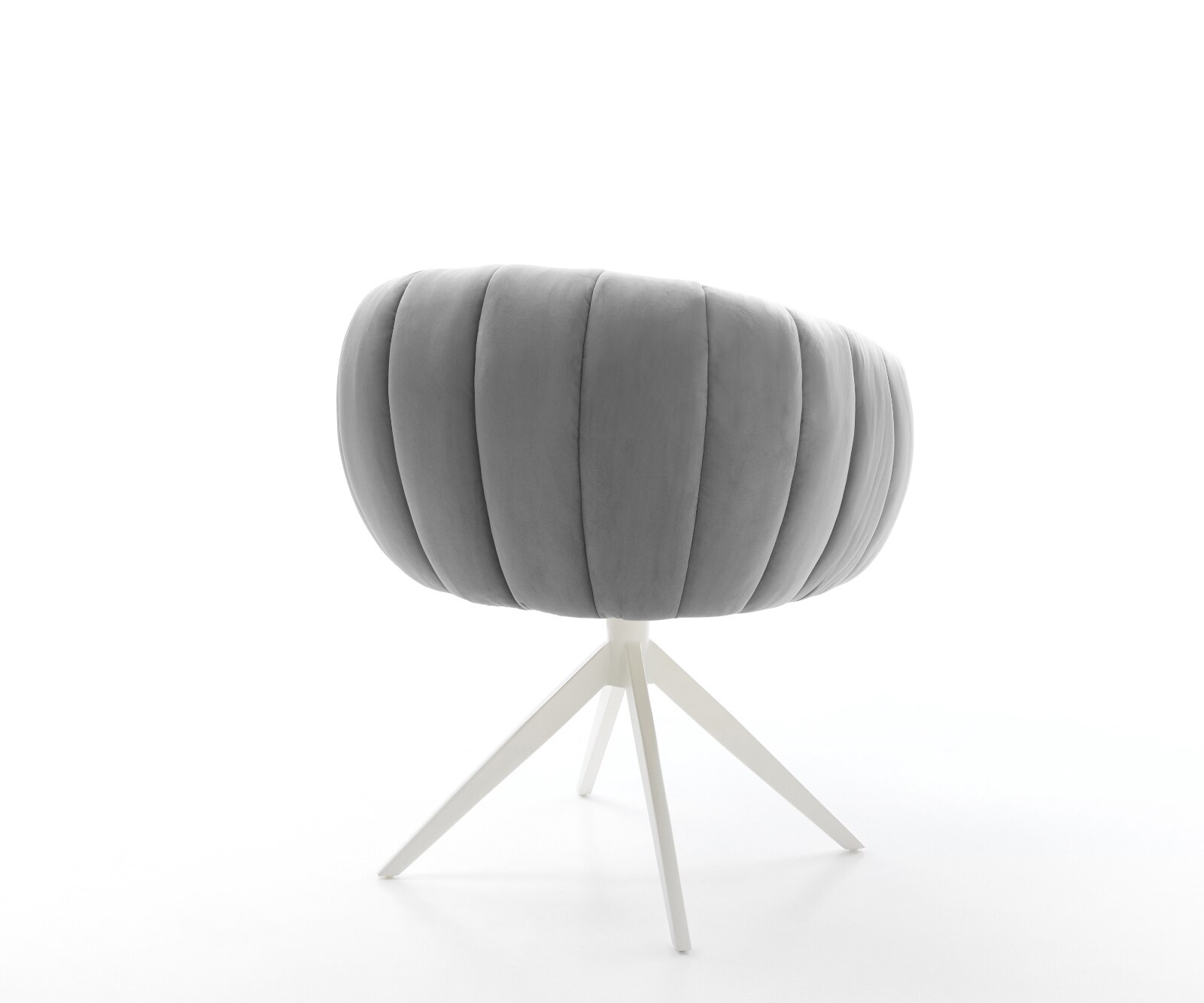 Drehstuhl Jada-Flex Samt Grau Kreuzgestell breit Weiß 360° drehbar Wippfunktion Taschenfederkern 5