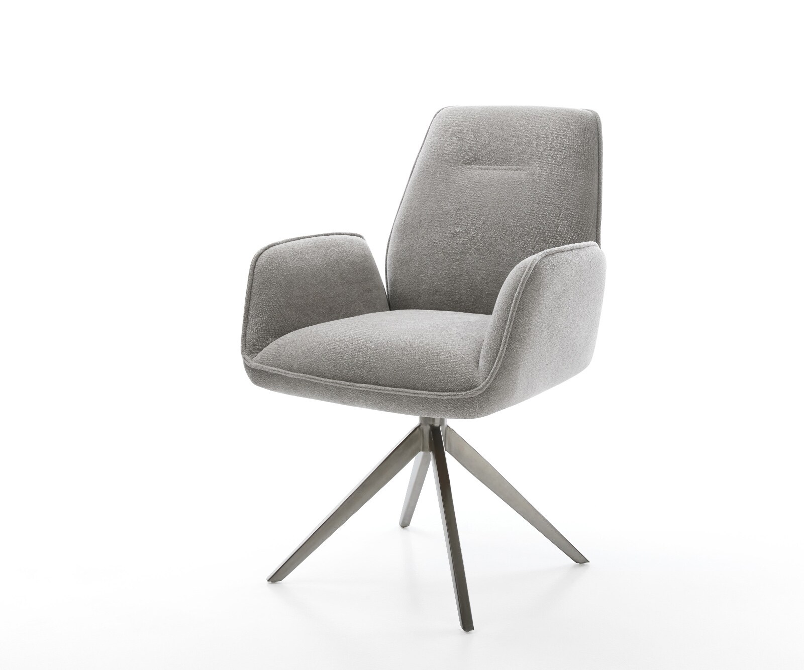 Chaise-pivotante Zoa-Flex tissu structuré doux gris pied croisé large grafiete pivotement sur 360° fonction bascule ressorts ensachés