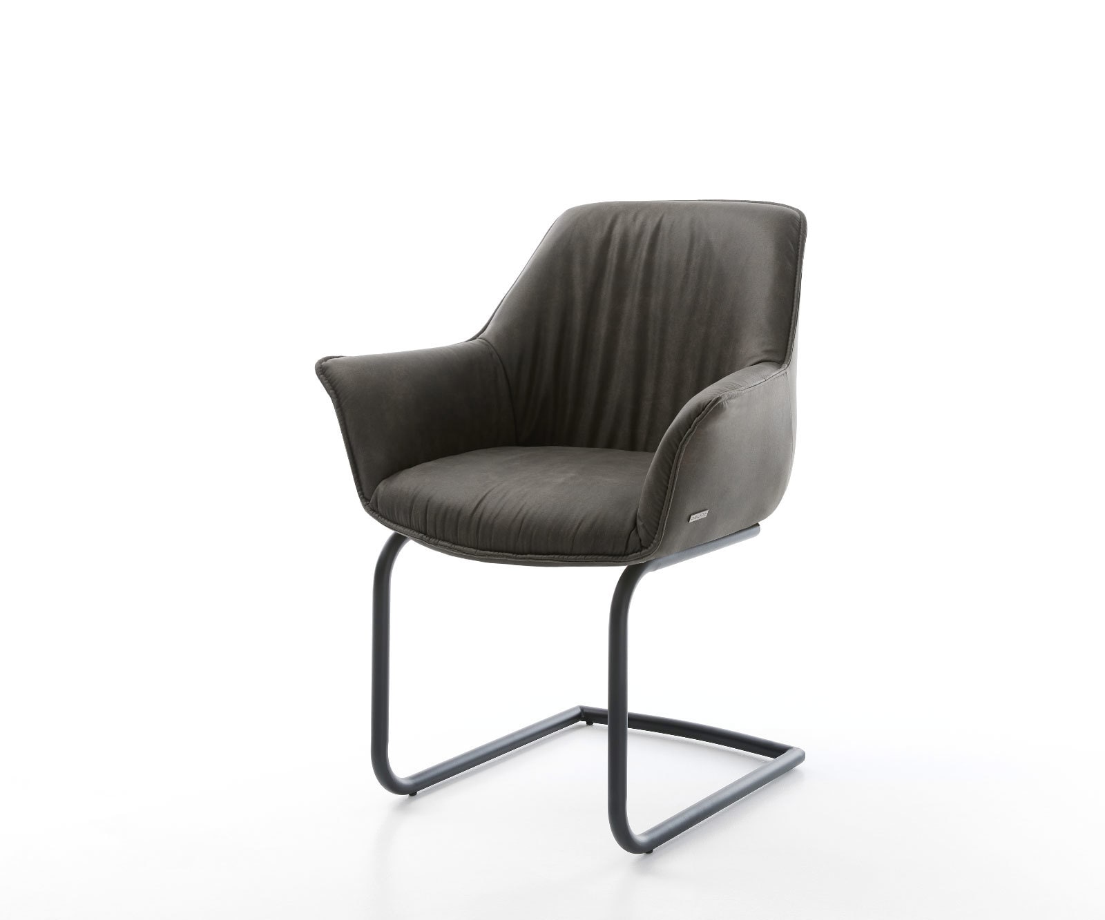 Freischwinger Keila-Flex mit Armlehnen Mikrofaser Anthrazit Vintage Freischwinger rund Schwarz Freischwinger Keila-Flex mit Armlehnen Mikrofaser Anthrazit Vintage Freischwinger rund Schwarz