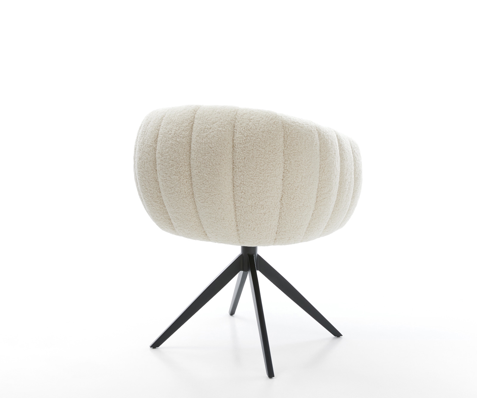 Drehstuhl Jada-Flex Teddystoff Beige Kreuzgestell breit Schwarz 360° drehbar Wippfunktion Taschenfederkern 5