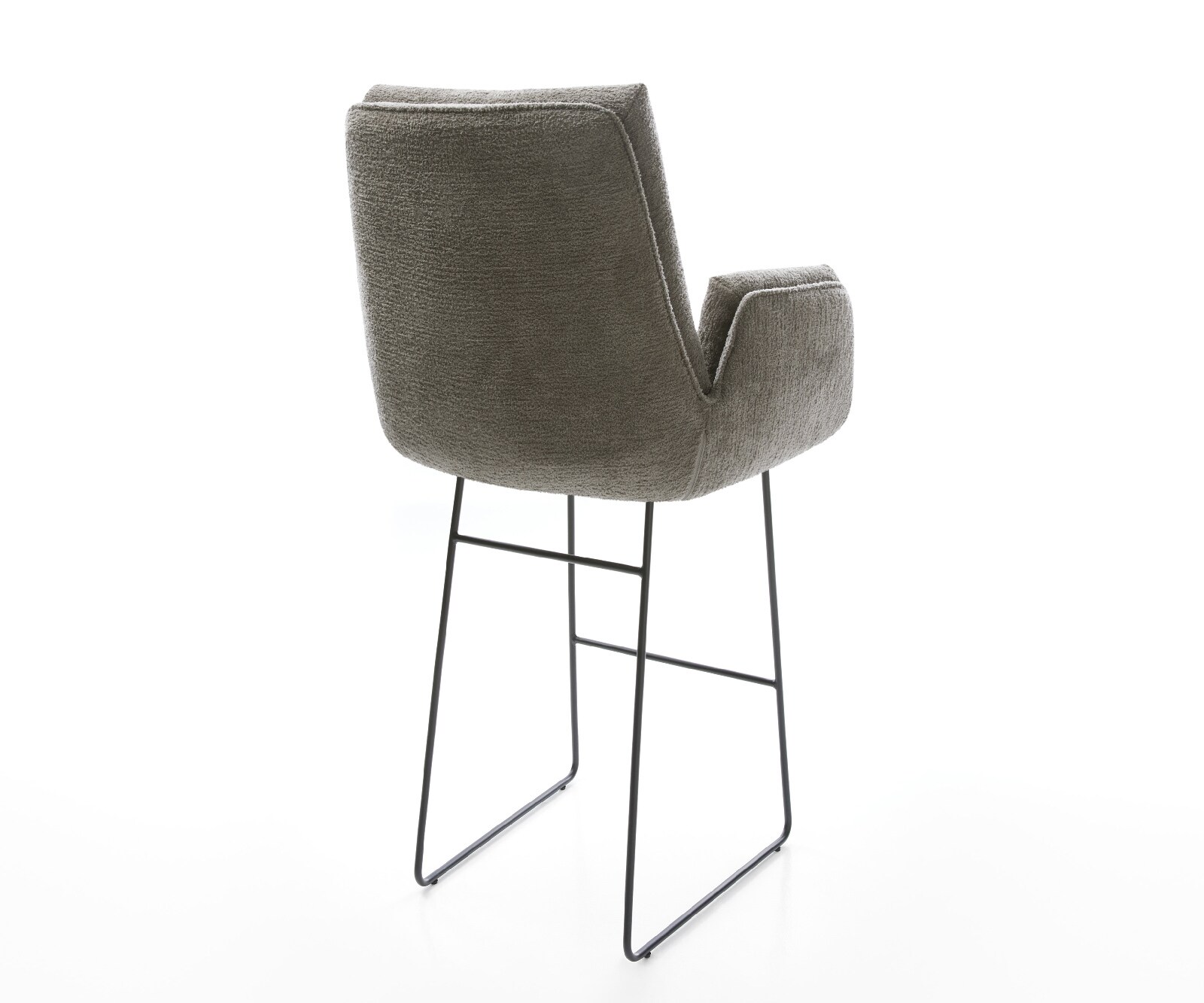 Barstuhl Clea-Flex Bouclé Soft Schlamm Kufengestell Metall Schwarz 4