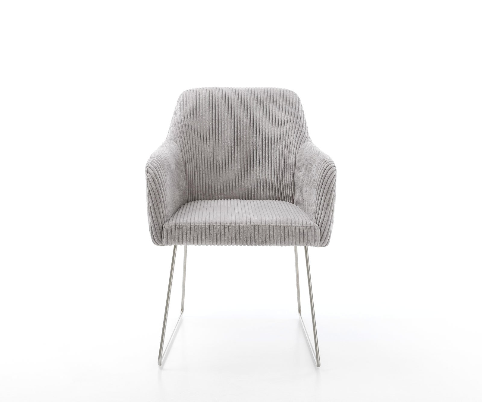 Esszimmerstuhl Greg-Flex Cord Silbergrau Kufengestell Edelstahl Taschenfederkern 1 Esszimmerstuhl Greg-Flex Cord Silbergrau Kufengestell Edelstahl Taschenfederkern 1